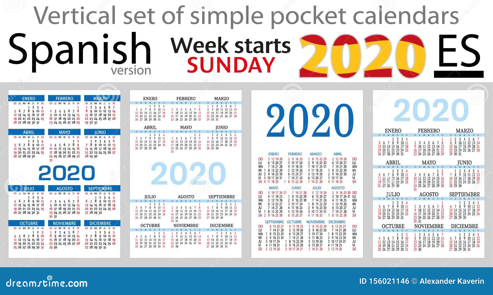 Spanish Vertical Set Of Pocket Calendars For Stock Vector Illustration Of Office Grid Spanish Vertical Set Of Pocket Calendars For Stock Vector Illustration Of Office Grid