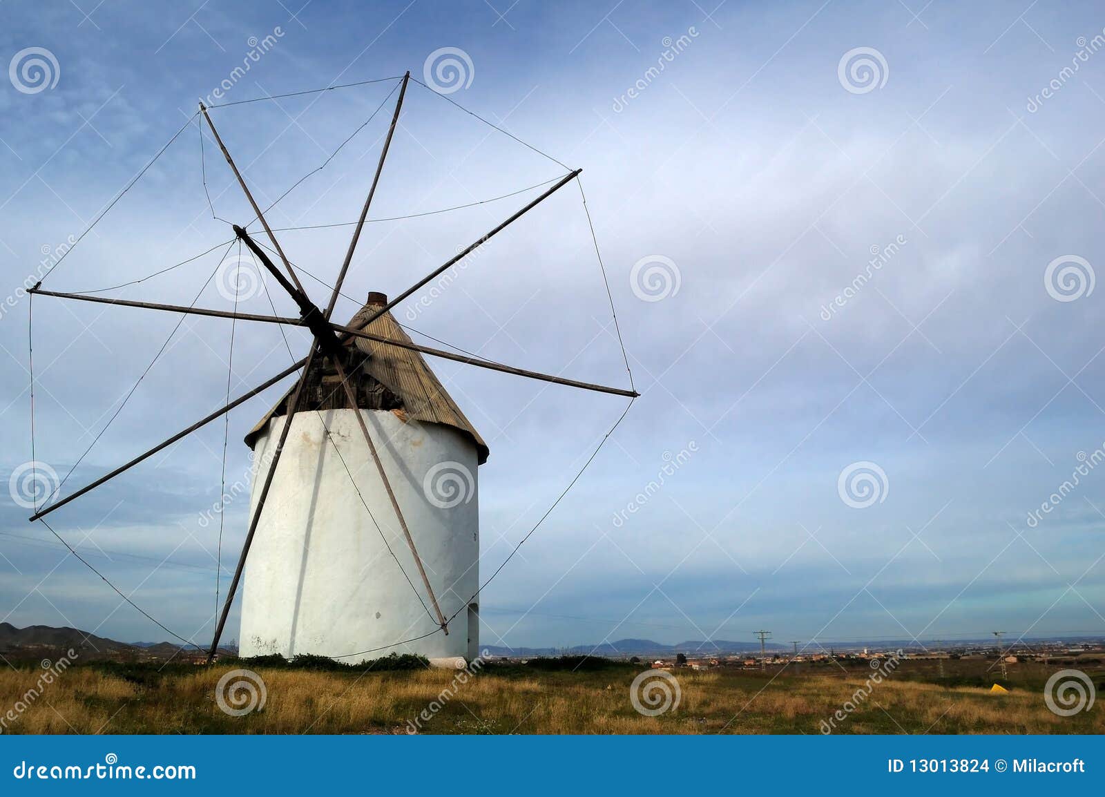 Spanish windmill stock photo. Image of historical, building 13013824