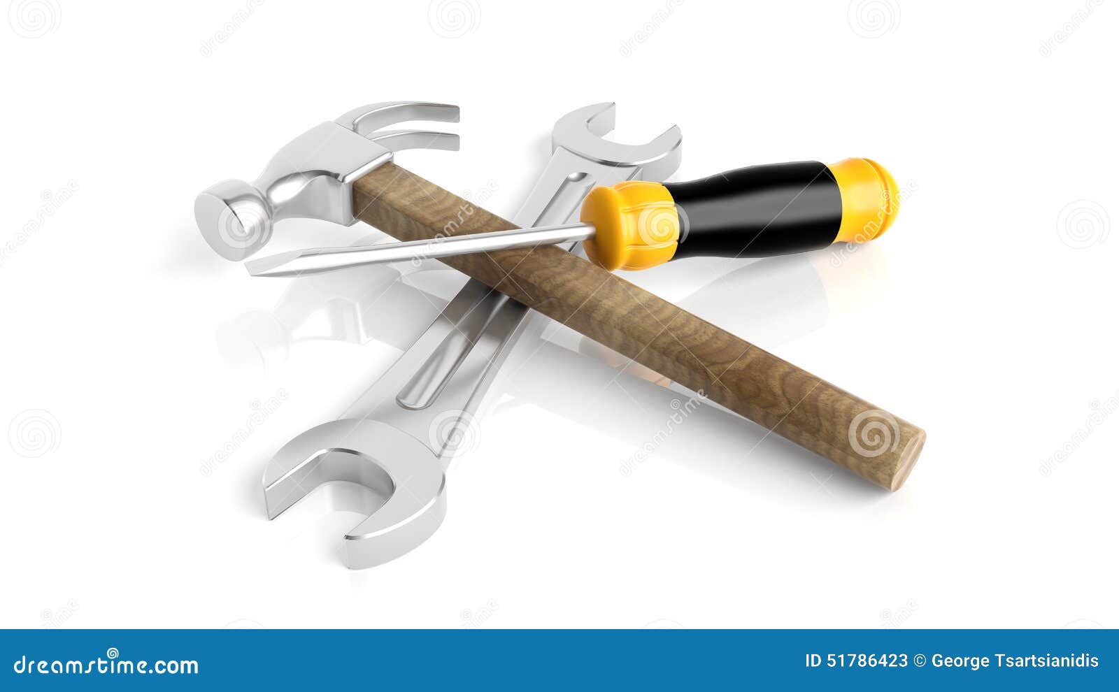 Spanner,hammer and Screwdriver Stock Illustration Illustration of