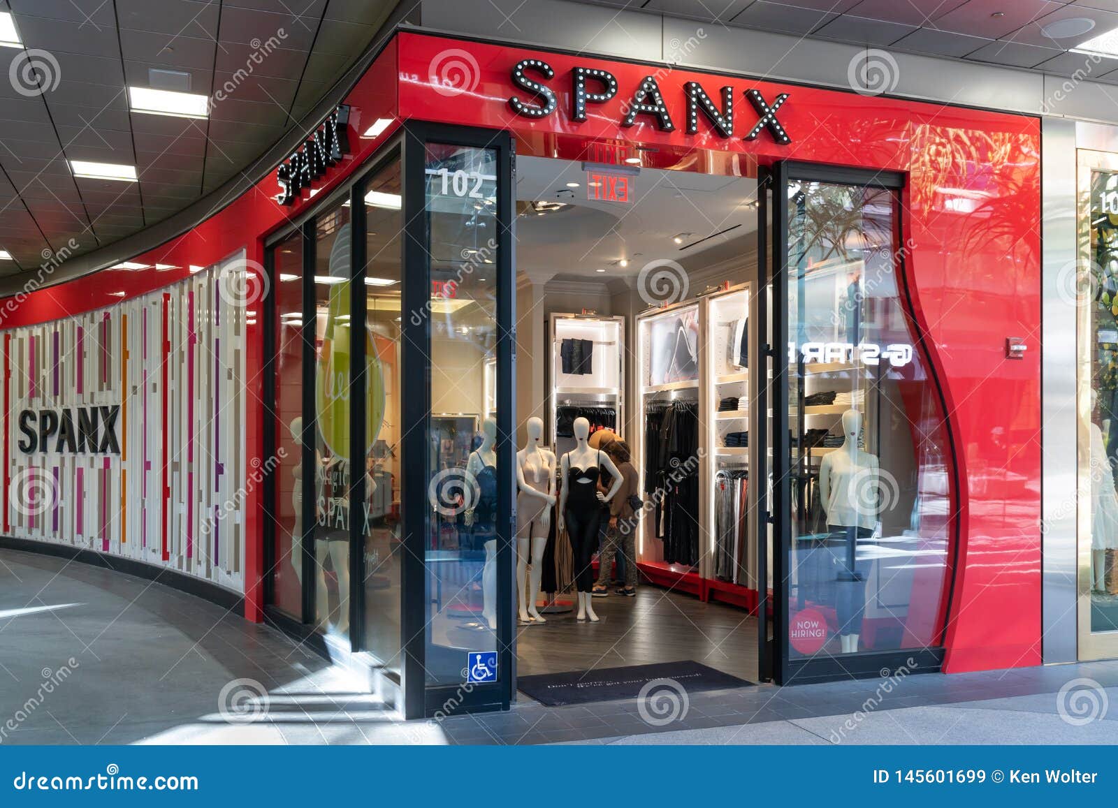 SPANX Retail Store Exterior and Trademark Logo Editorial Stock