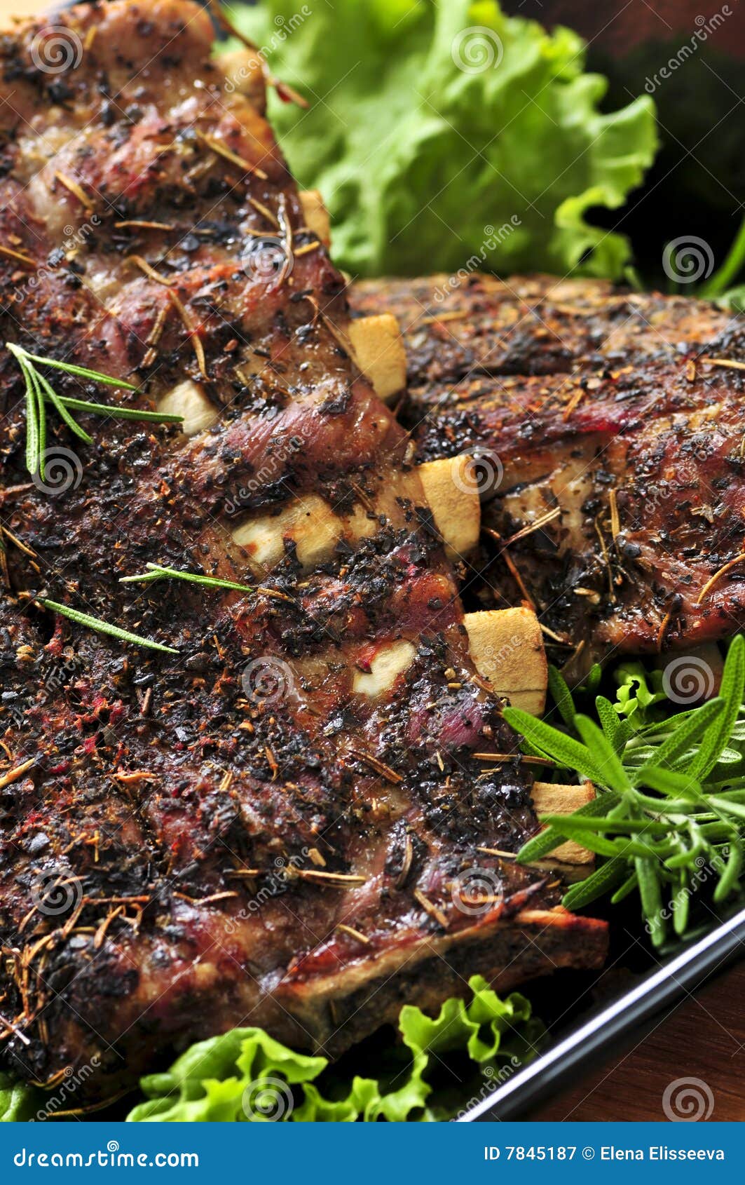 Spare rib dinner stock image. Image of detail, pork, cooked 7845187