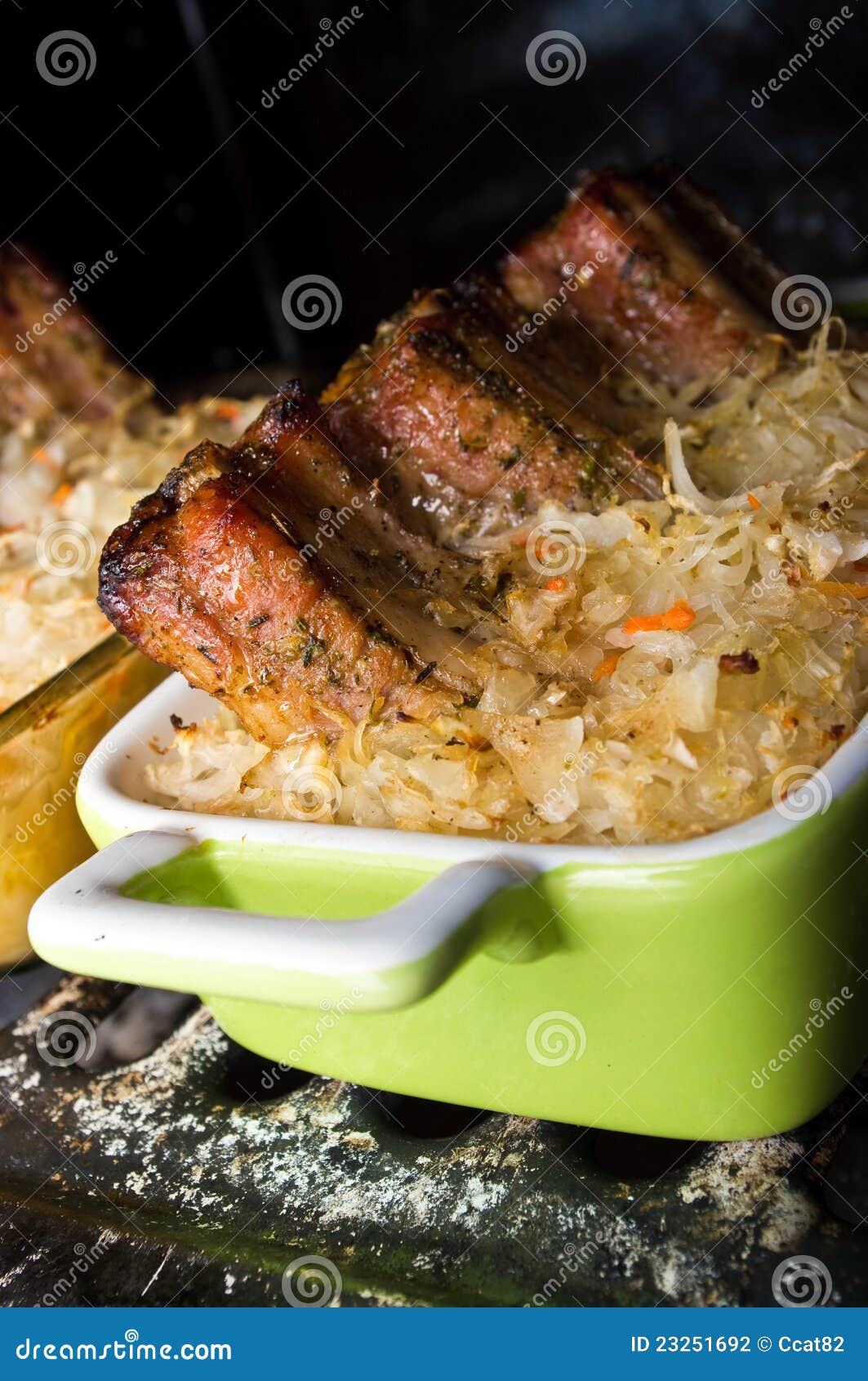 Spare Ribs Baked in Sauerkraut Stock Photo Image of lunch, cook 23251692