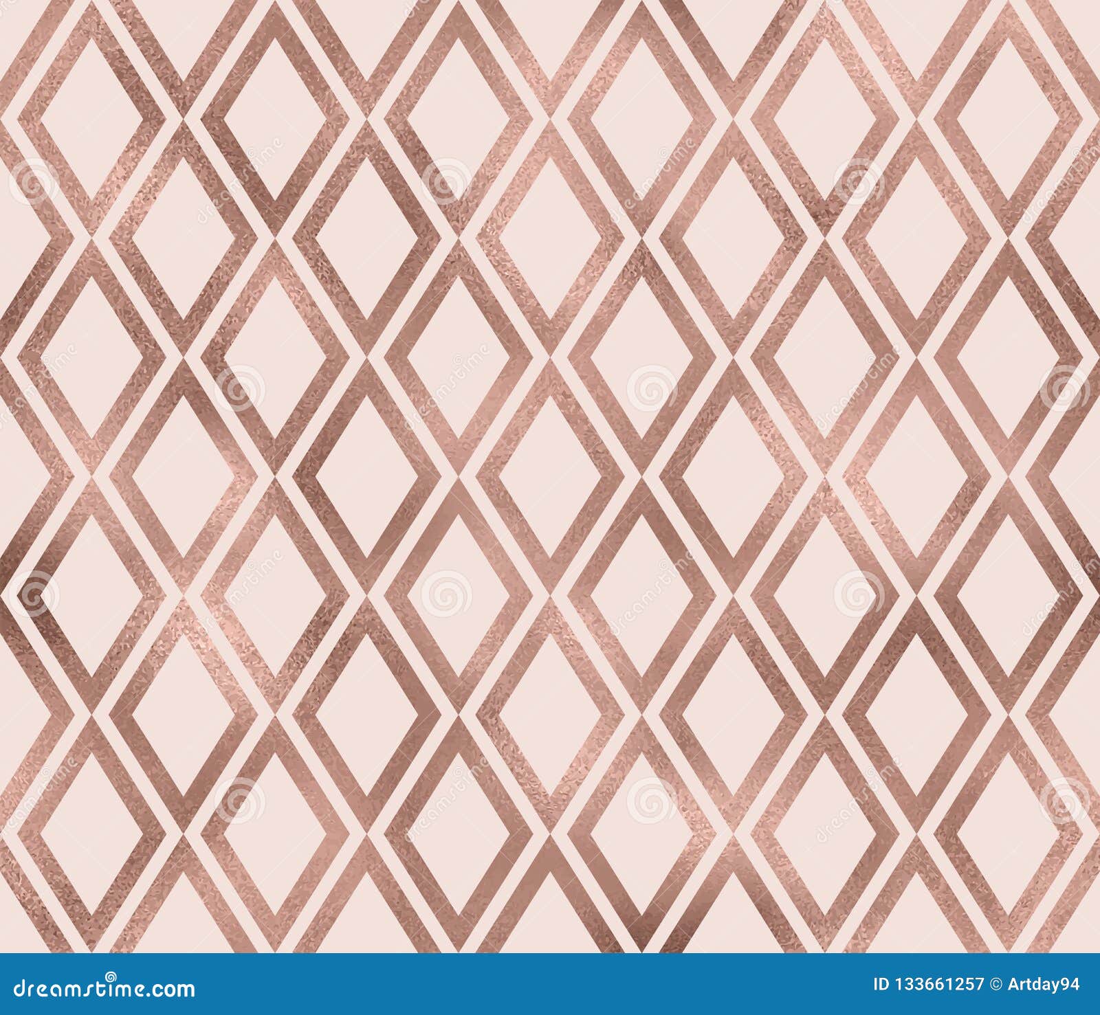 Sparkle Geometric Seamless Pattern With Rose Gold Foil
