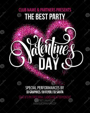 Sparkle Glitter Valentines Day Heart Vector Stock Vector Illustration Of Celebration Card