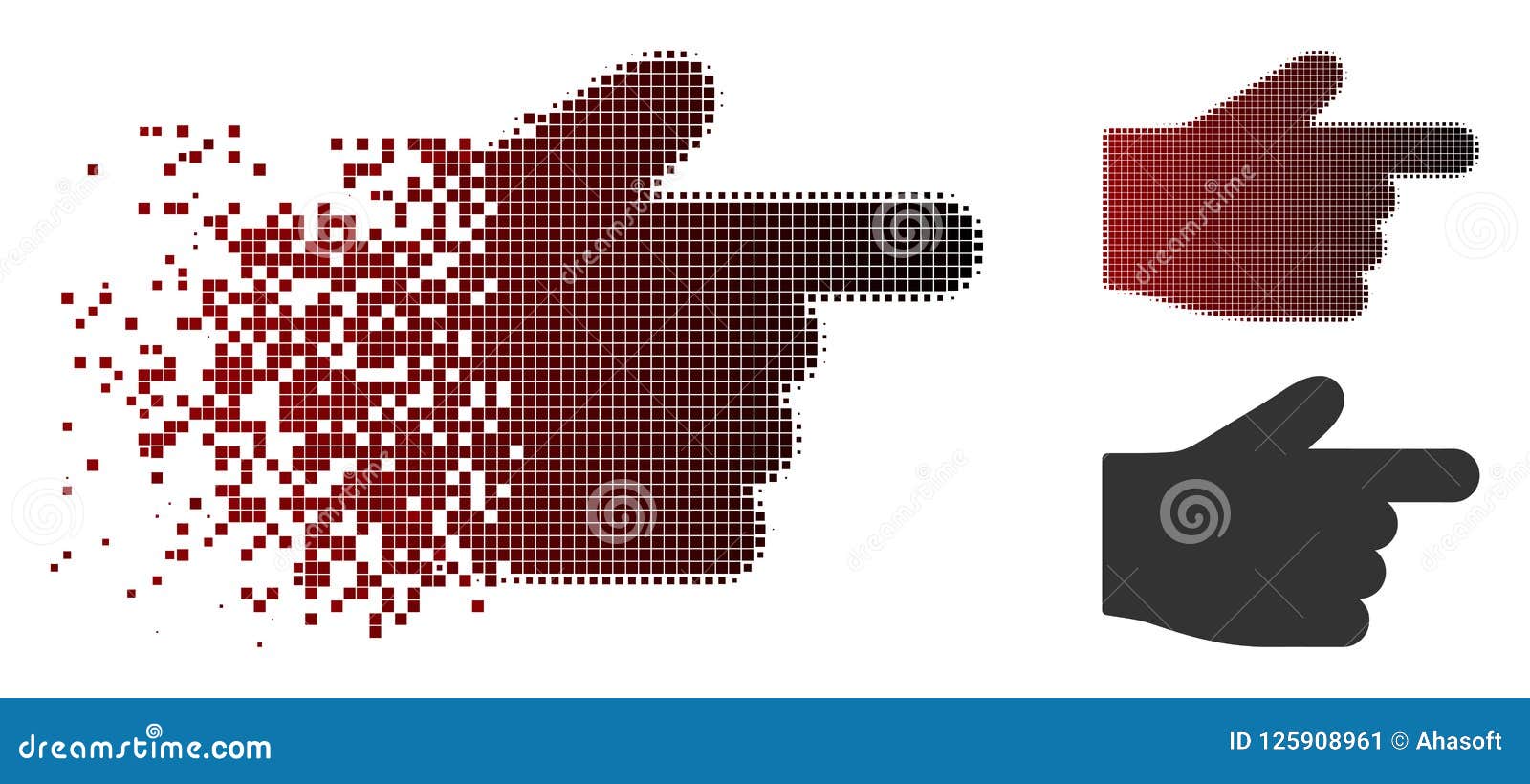 Download Sparkle Pixelated Halftone Index Finger Icon Stock Vector ...