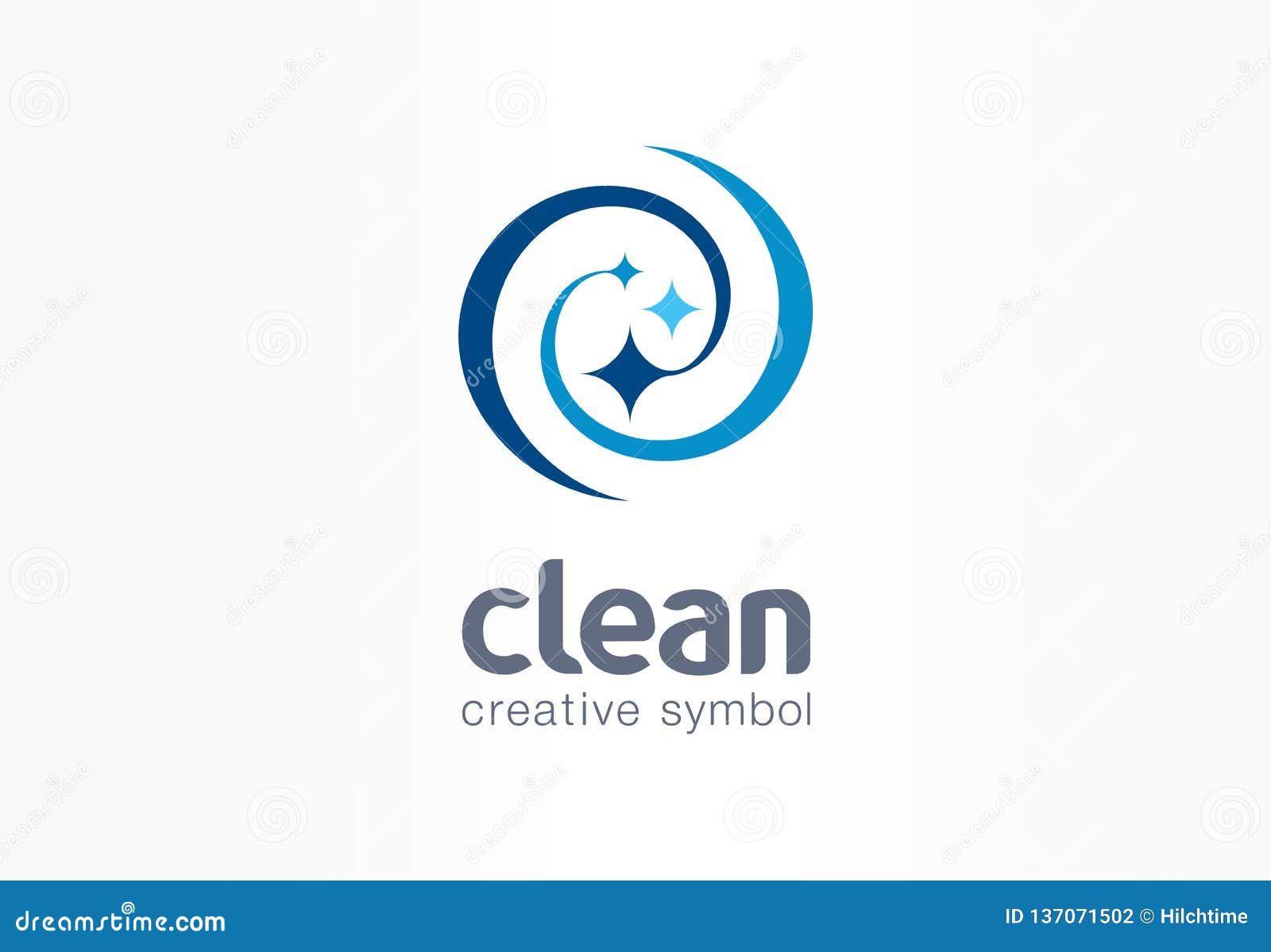 sparkle star, fresh smile creative  concept. wash, swirl, laundry, cleaning company abstract business logo