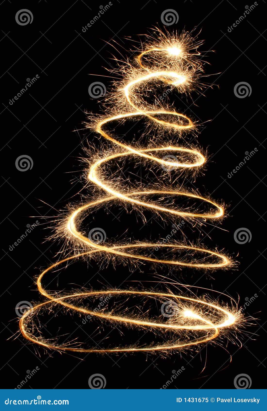 Sparkler Christmas Tree Spiral Stock Image Image of evergreen