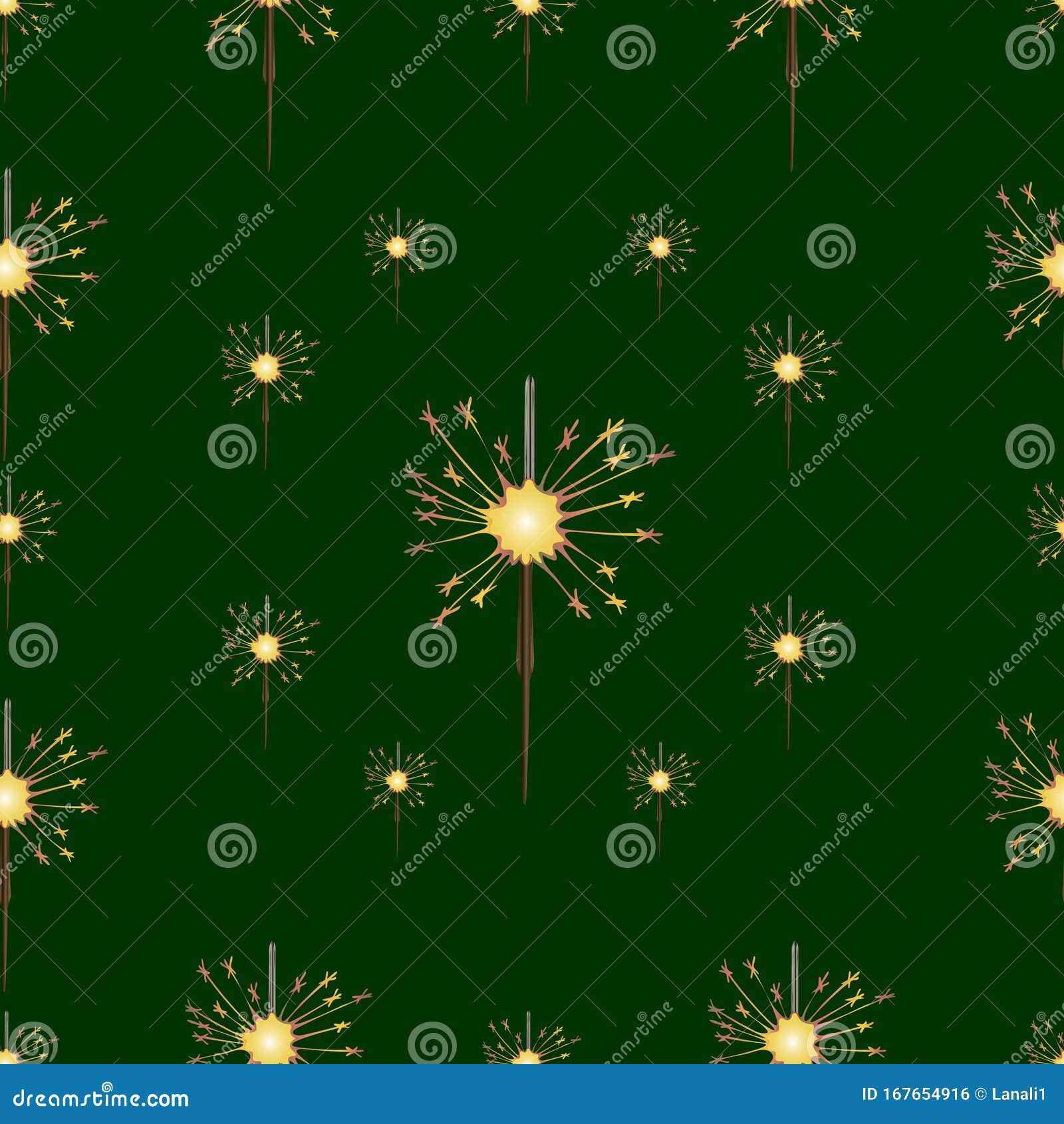 Sparkler. Bright Sparks. Pyrotechnics. an Endlessly Repeating Ornament