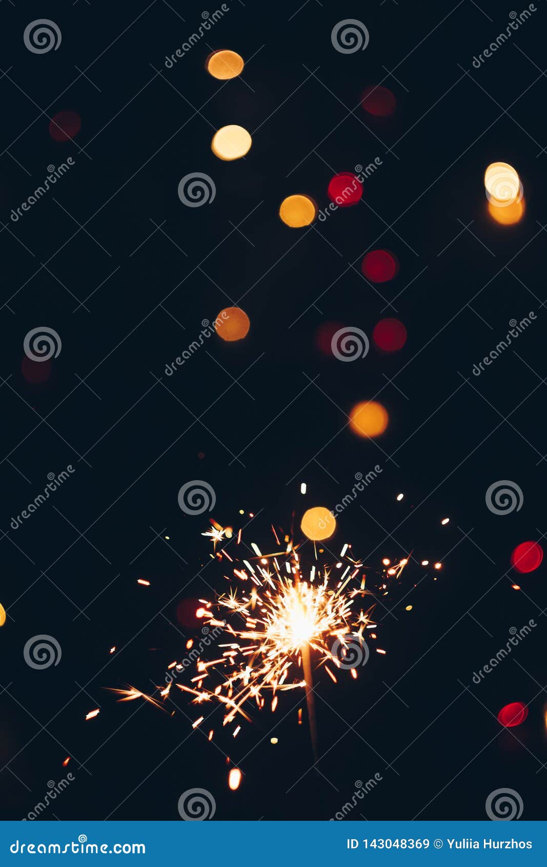 Sparkling Bengal Sparklers Sticks In Flames On A Black Background With