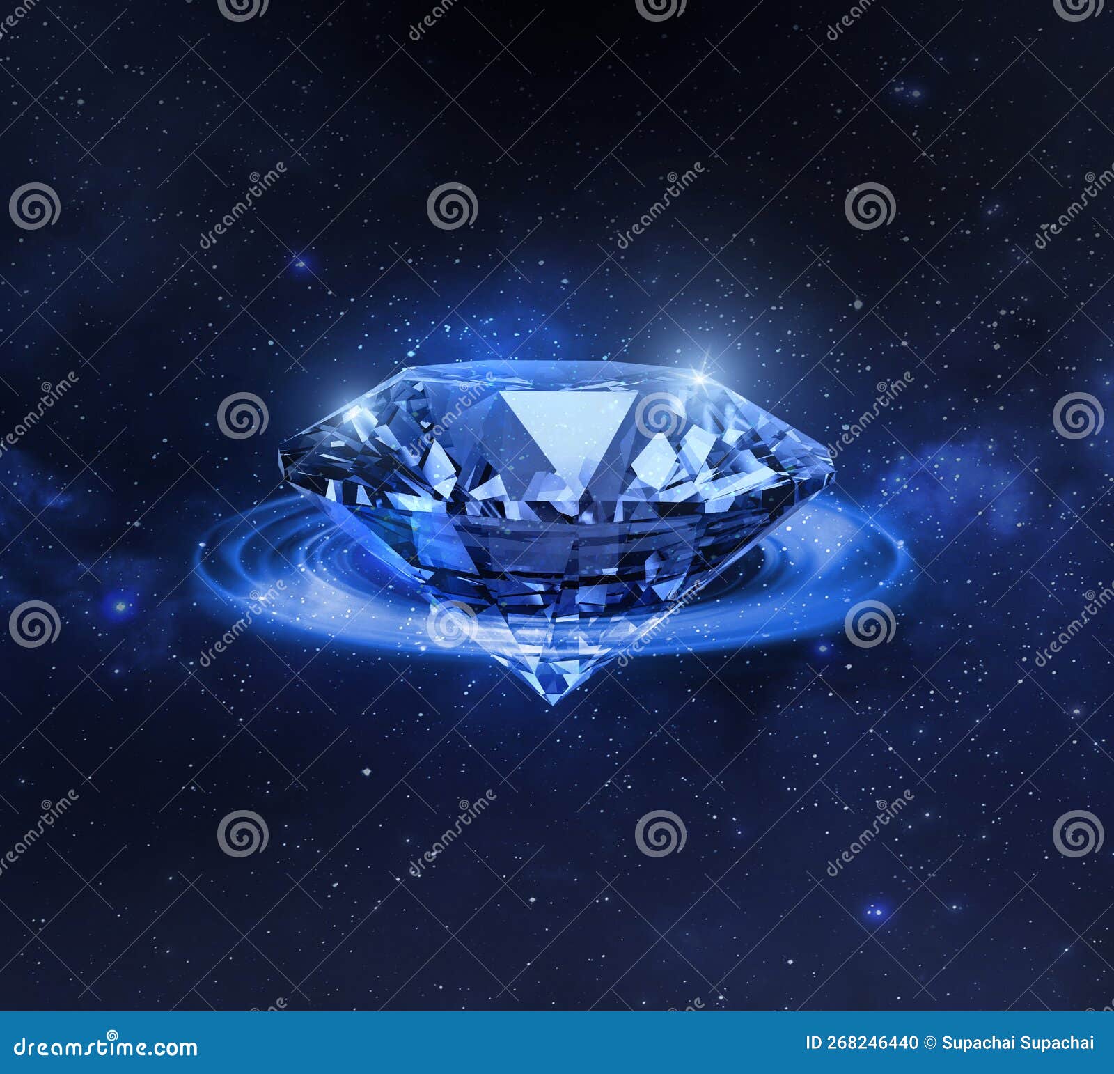 sparkling diamonds floating in the planet view from space