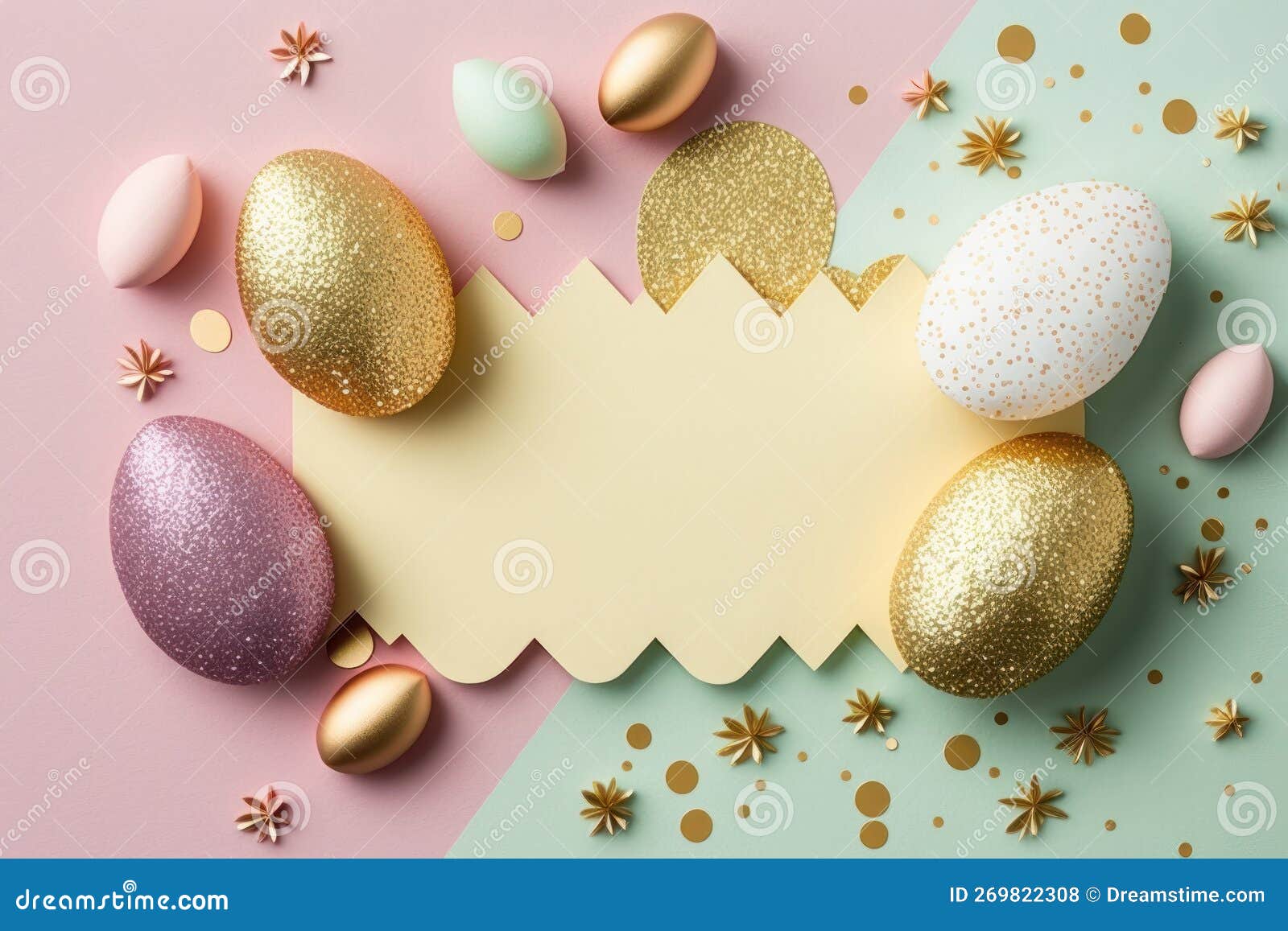 Sparkling Easter Egg Delight. Generative AI Stock Illustration Illustration of happy, bunny