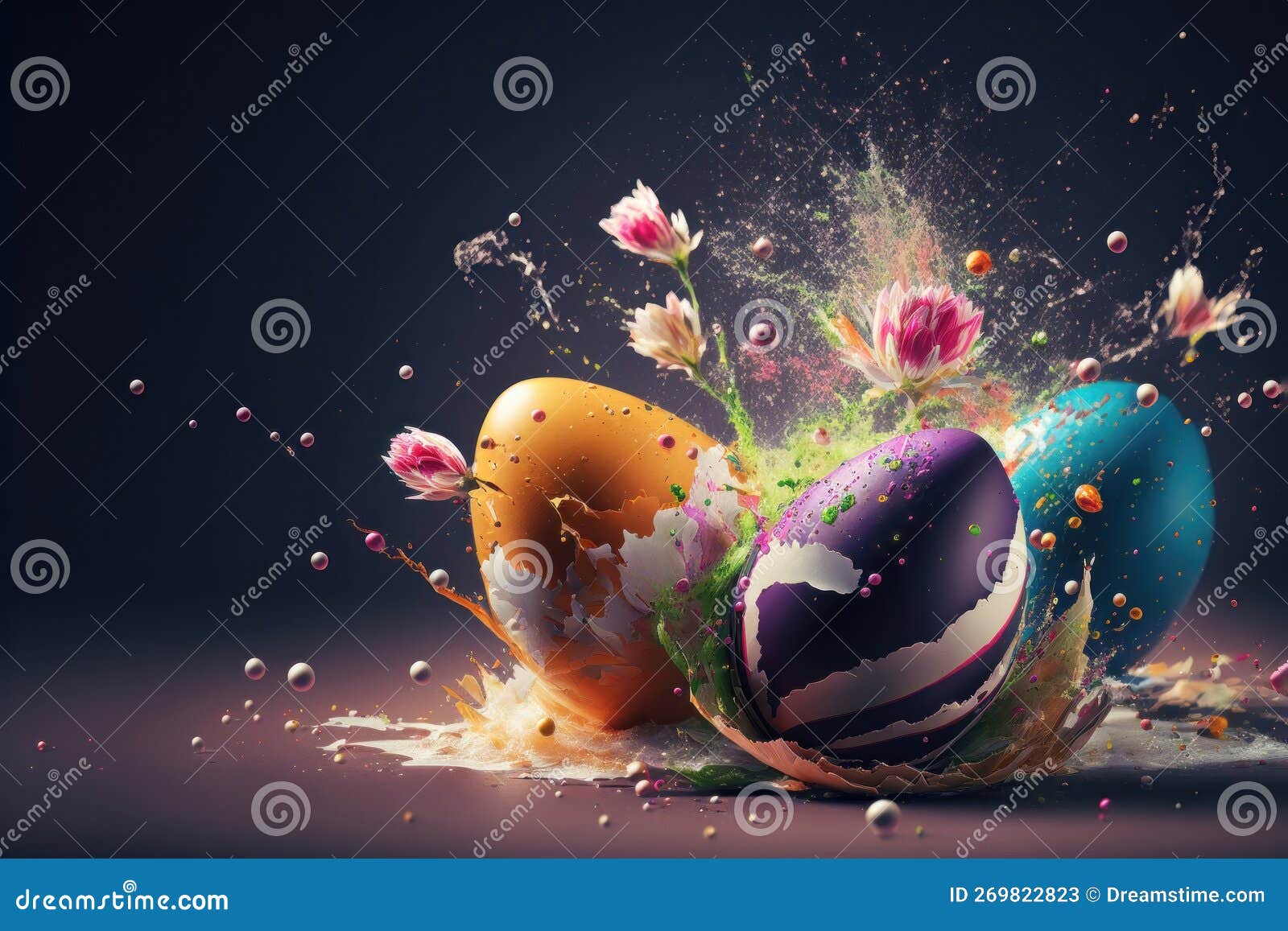 Sparkling Easter Egg Delight. Generative AI Stock Illustration Illustration of fresh