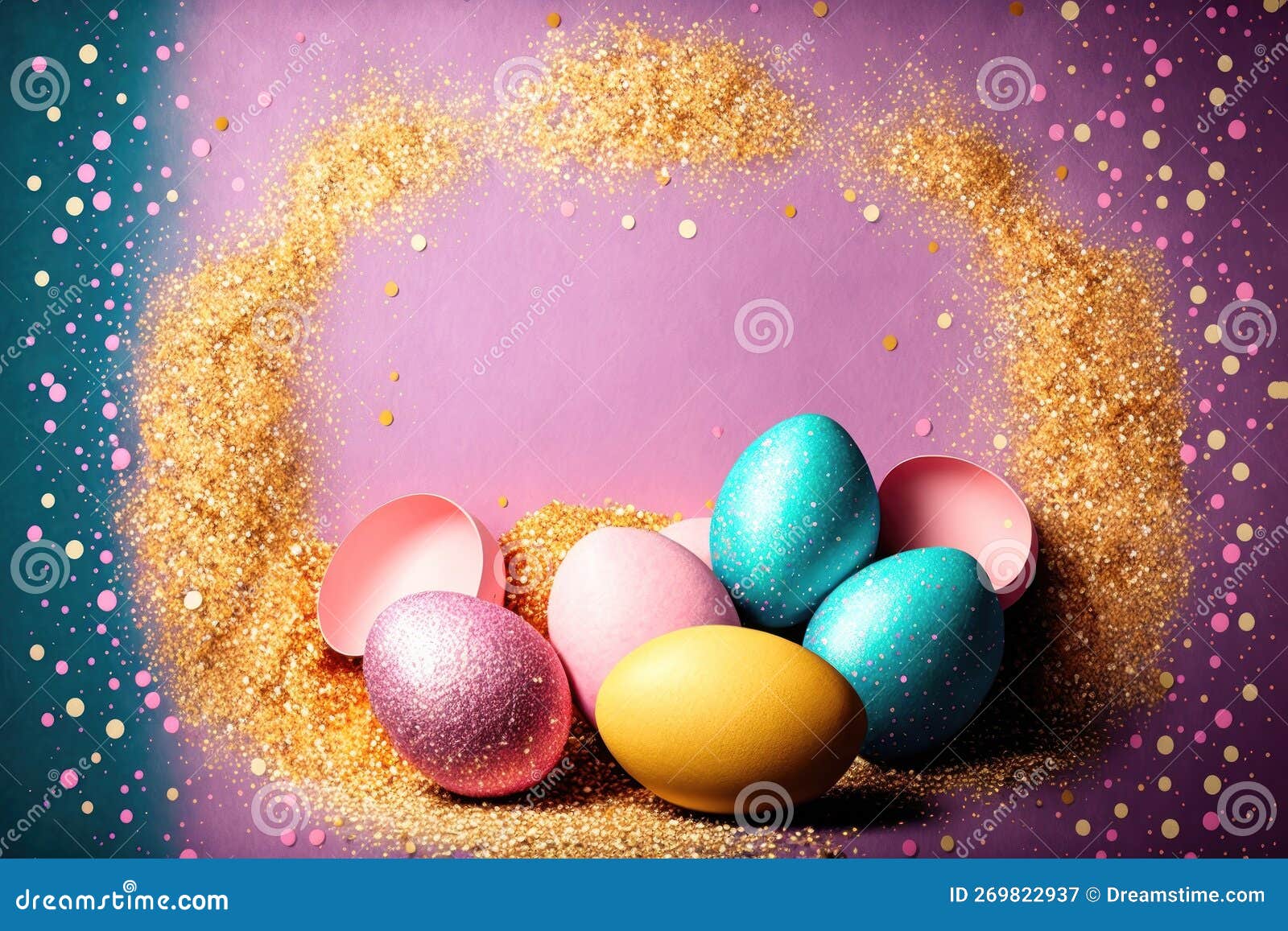 Sparkling Easter Egg Delight. Generative AI Stock Illustration Illustration of grass, easter