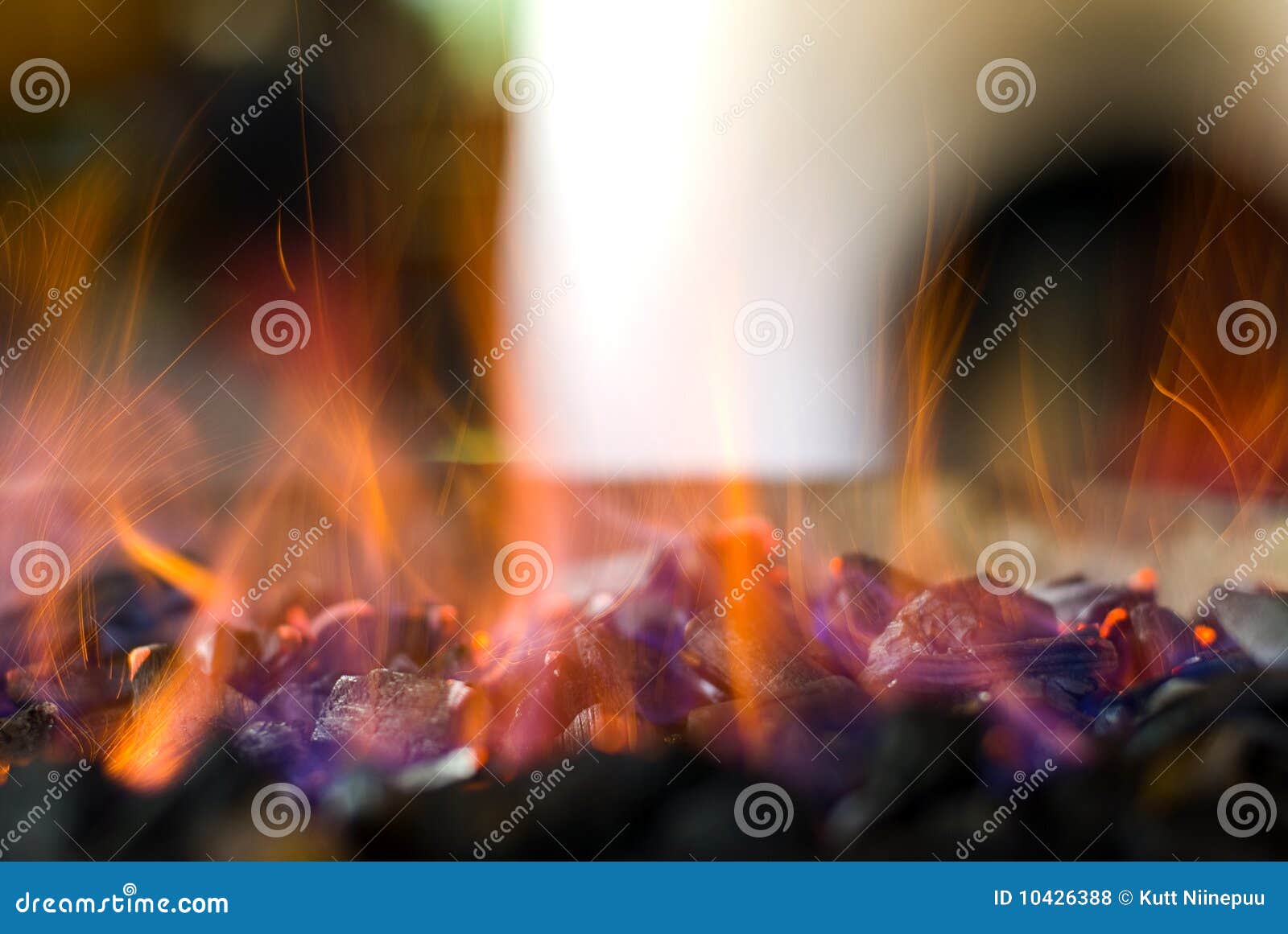 sparkling hot coals
