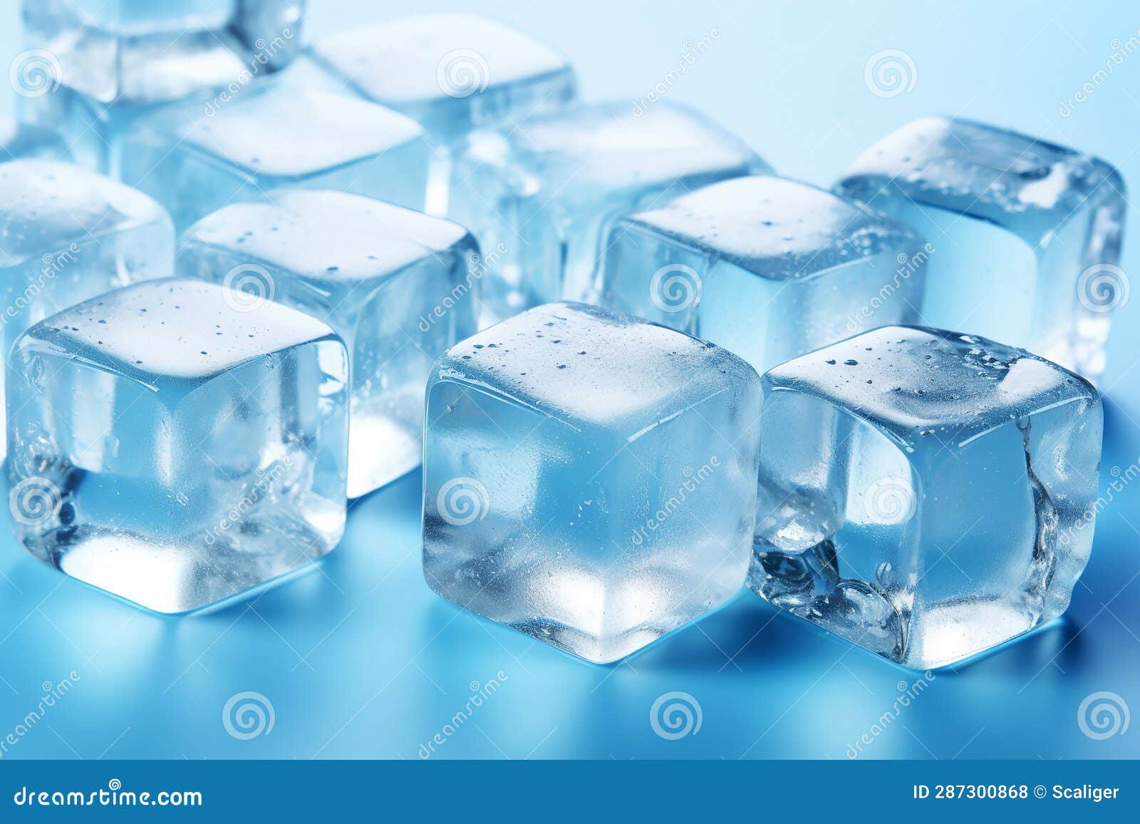 sparkling ice cubes background, pattern of crystal frozen icecubes