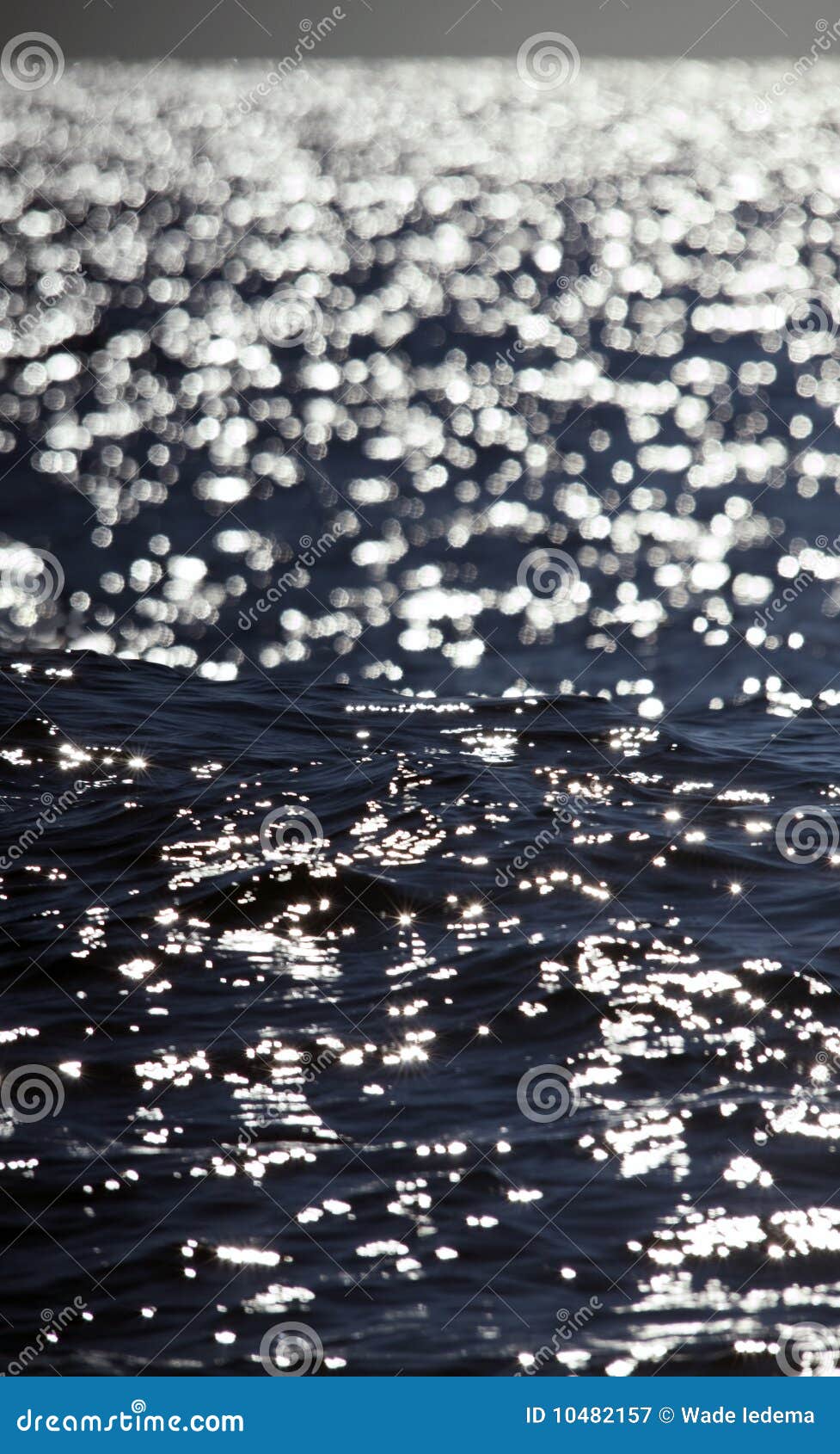 Sparkling Ocean Sunlight Shimmering Off Waves Stock Image Image of