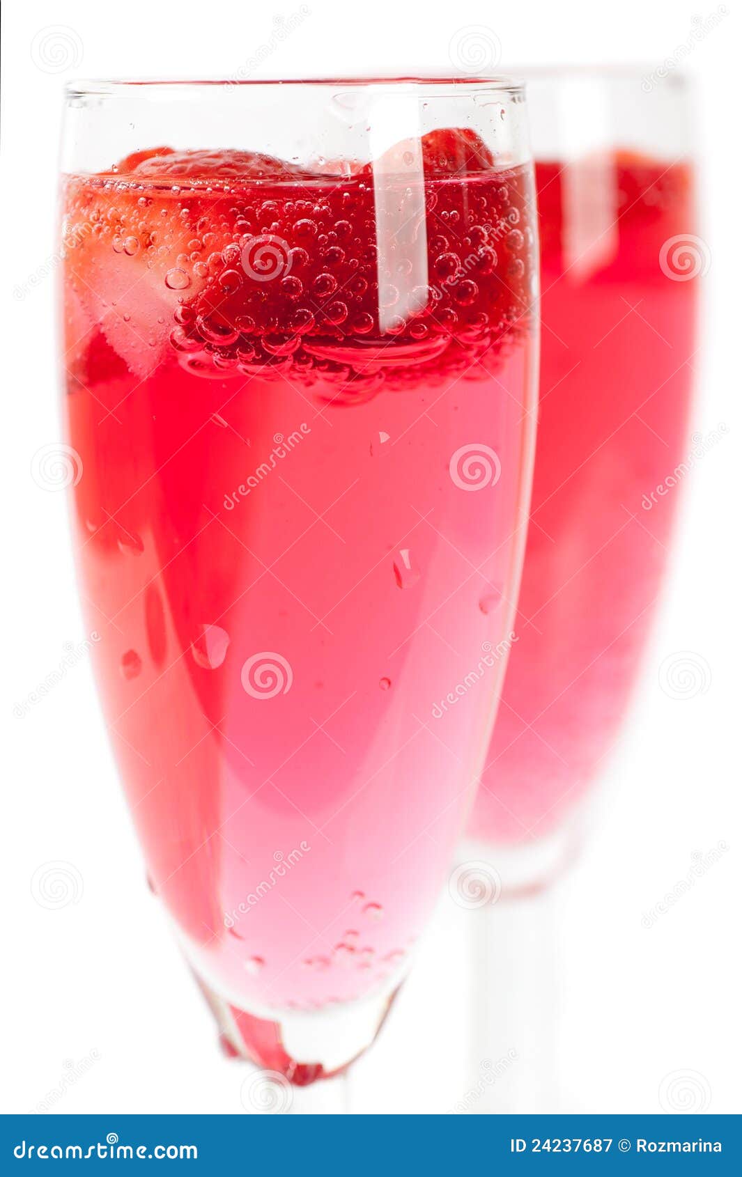 Sparkling Rose Wine (champagne) with Strawberries Stock Image Image