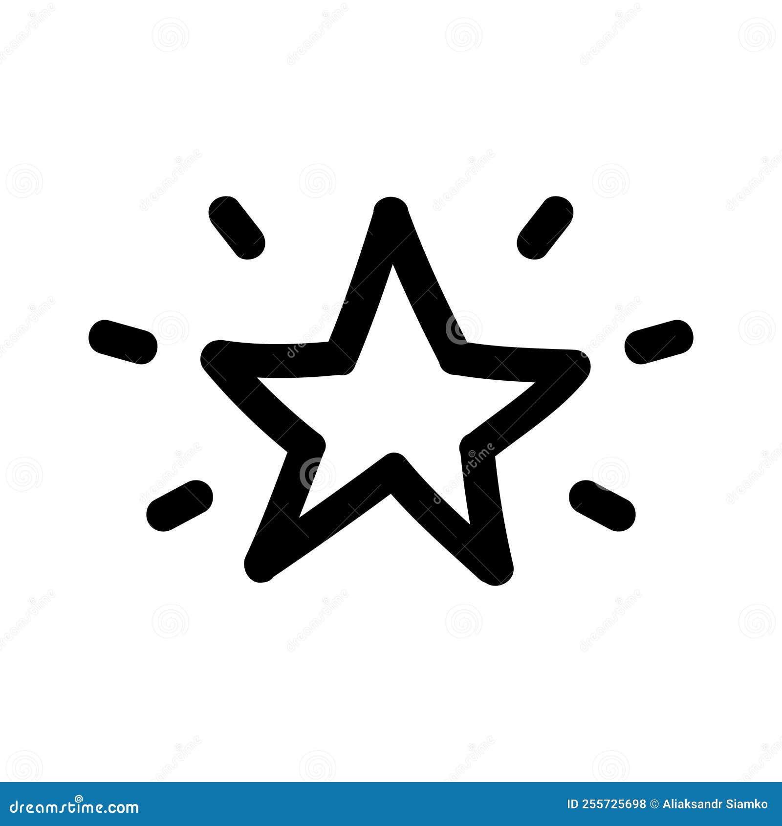 Sparkling Star Outline Icon Vector Illustration Stock Vector