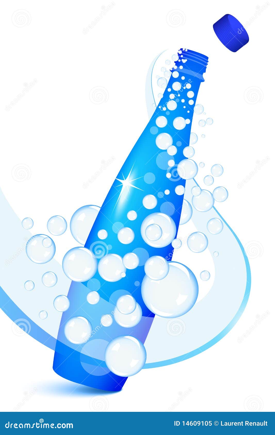 Sparkling water bottle stock vector. Illustration of blue 14609105