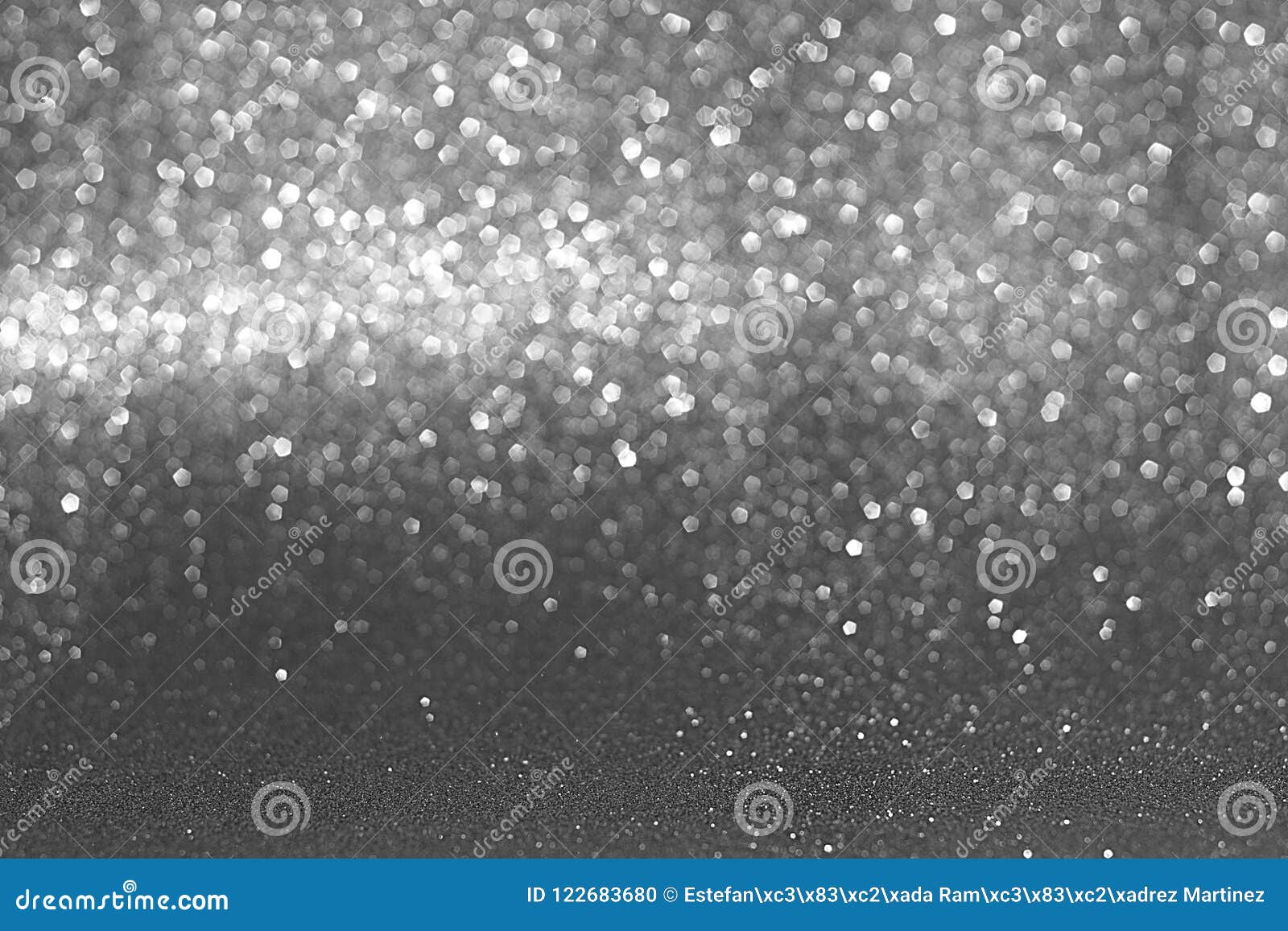 sparkly glitter, silver background bokeh effect