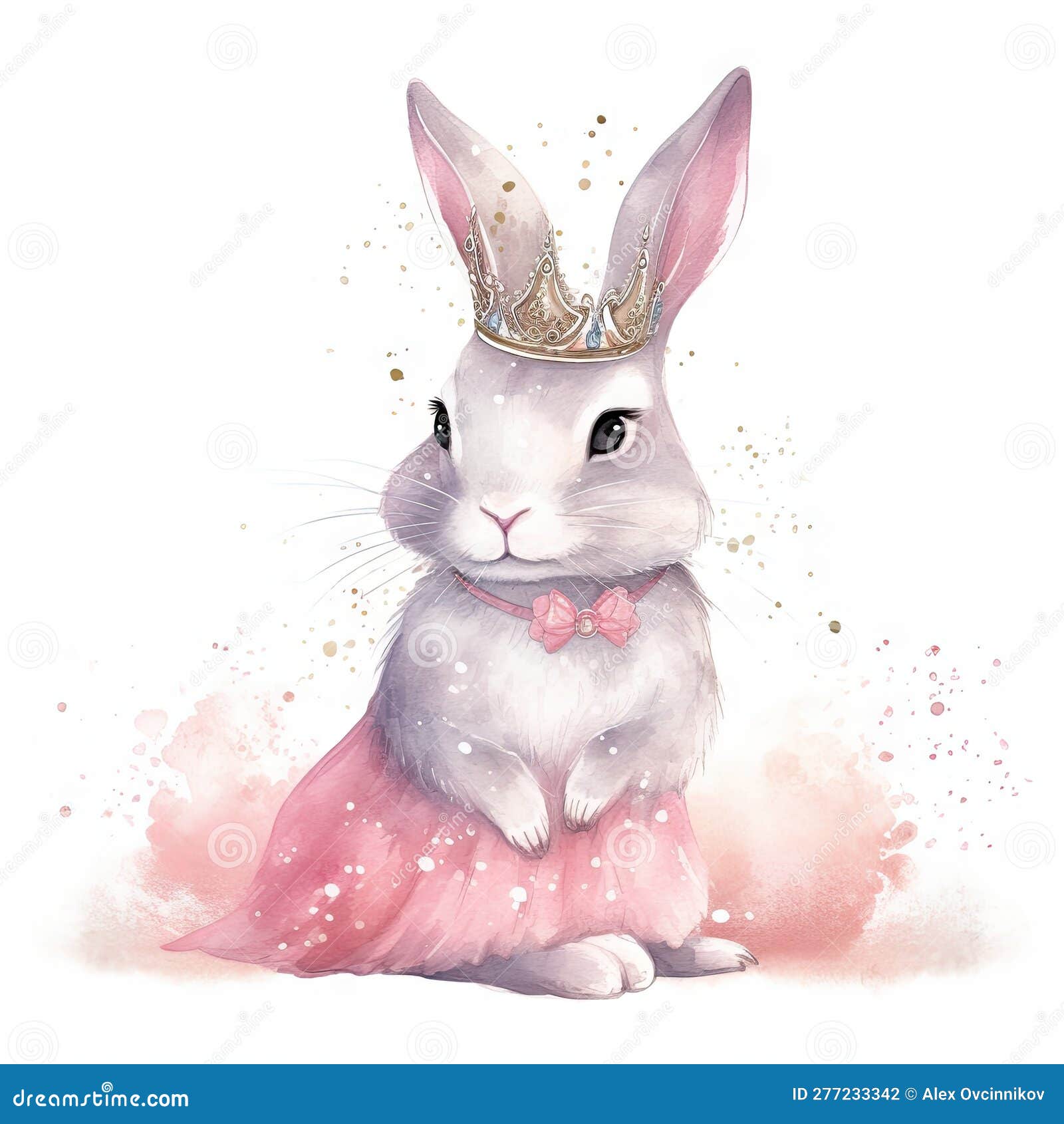 Sparkly Pink Rabbit Princess Illustration on White Background for Children  S Invitations and Scrapbooking. Stock Illustration - Illustration of  scrapbooking, adorable: 277233342