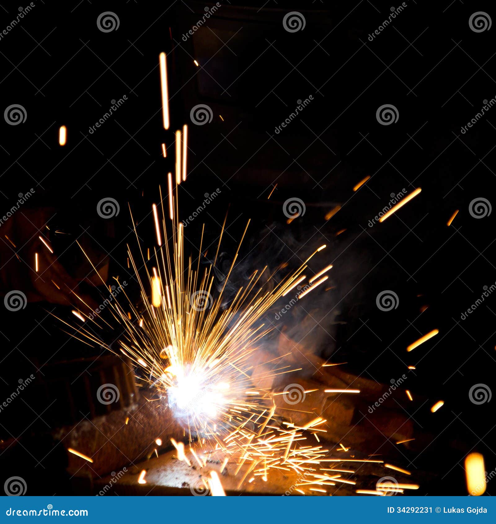 Sparks during Metal Cutting Stock Image Image of electric, weld 34292231