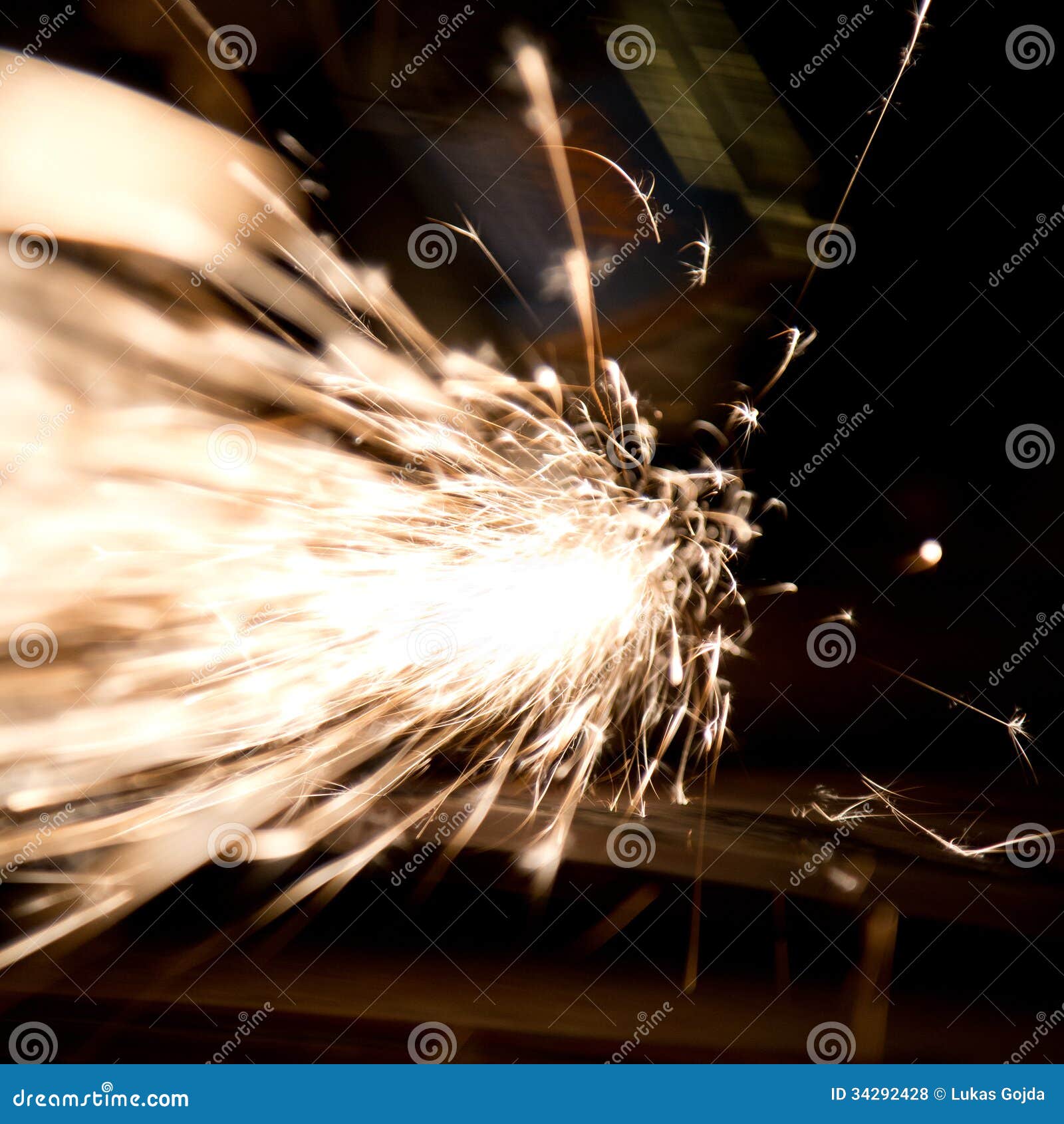 Sparks during Metal Cutting Stock Photo Image of light, weld 34292428