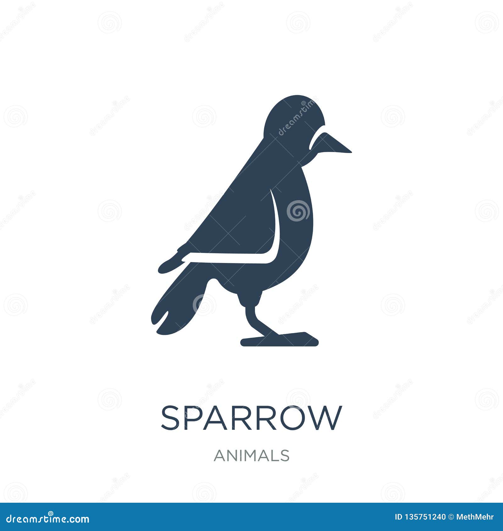 sparrow icon in trendy  style. sparrow icon  on white background. sparrow  icon simple and modern flat 