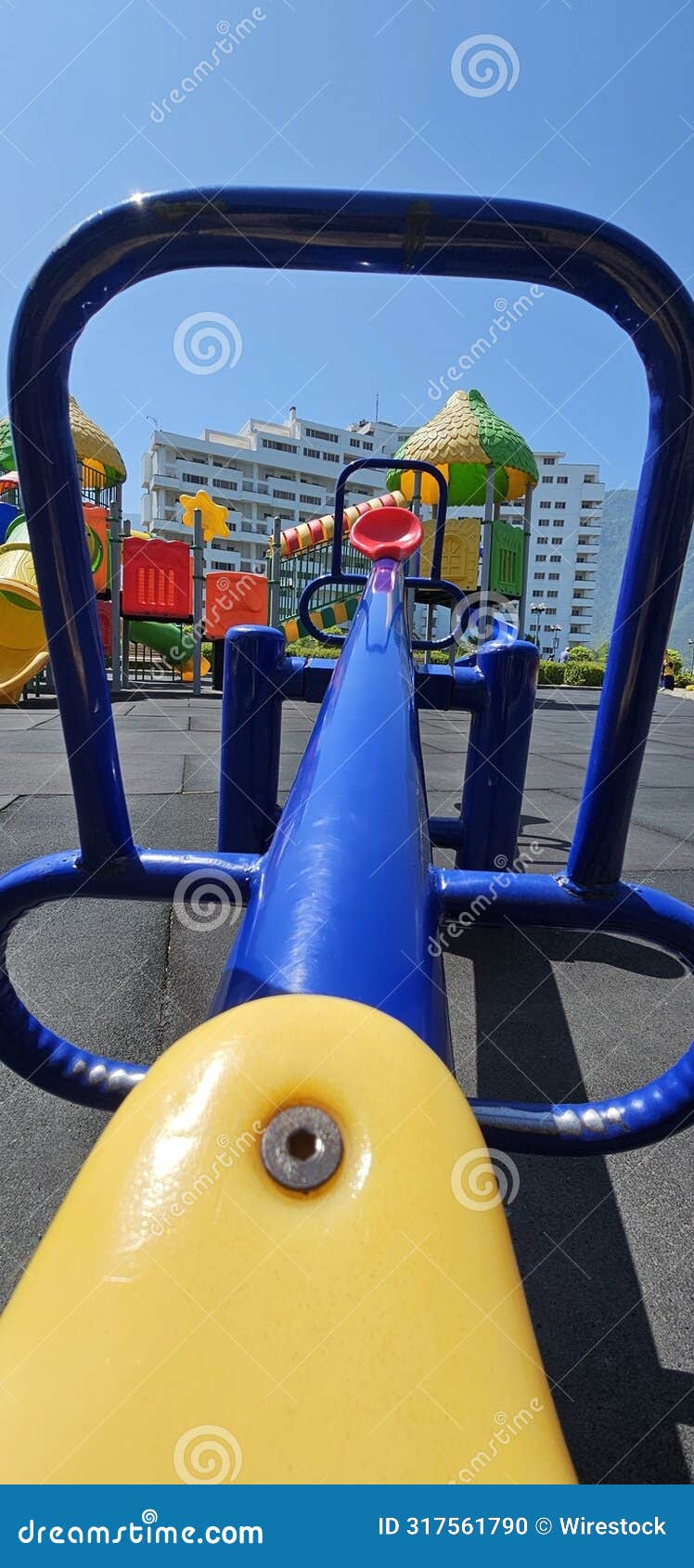 sparse unoccupied playground equipment