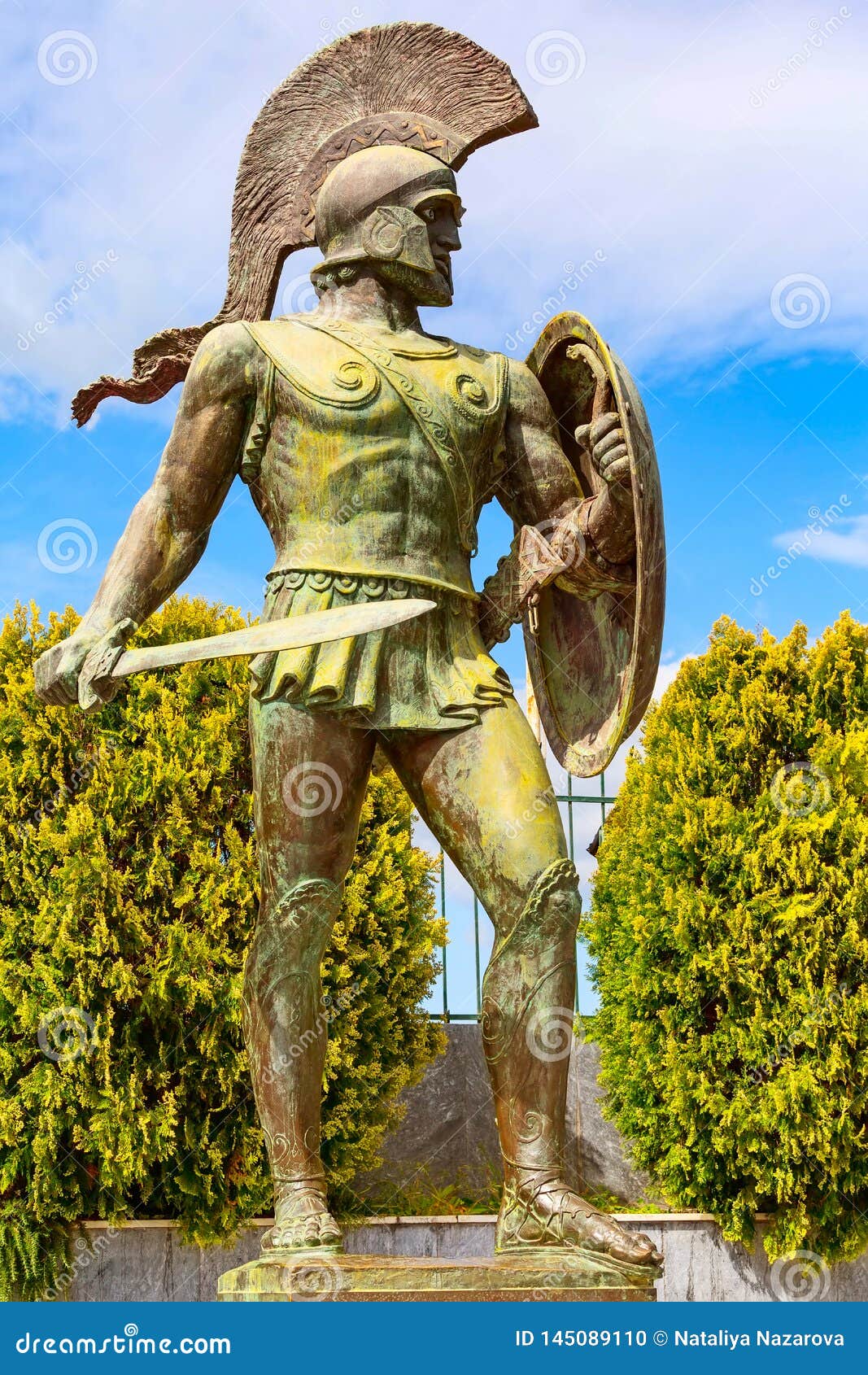 Statue Of Leonidas Sparta Greece Stock Photo Image Of Fighter Sculpture