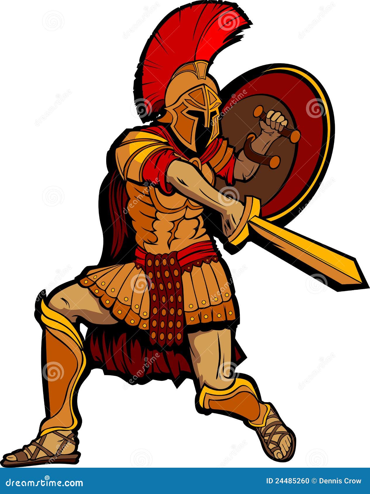Spartaanse Status Met Zwaard En Schild Vector Illustratie ...