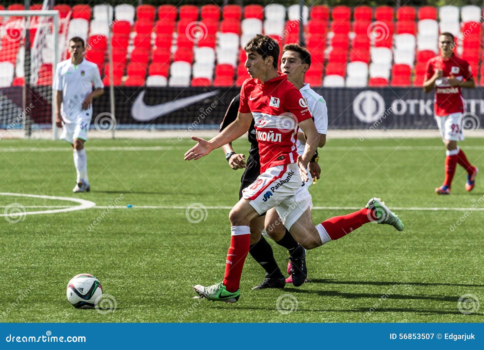 16.07.15 Spartak Moscow-youth 2-3 Ufa-youth, Game Moments Editorial  Photography - Image of player, lawn: 56853507