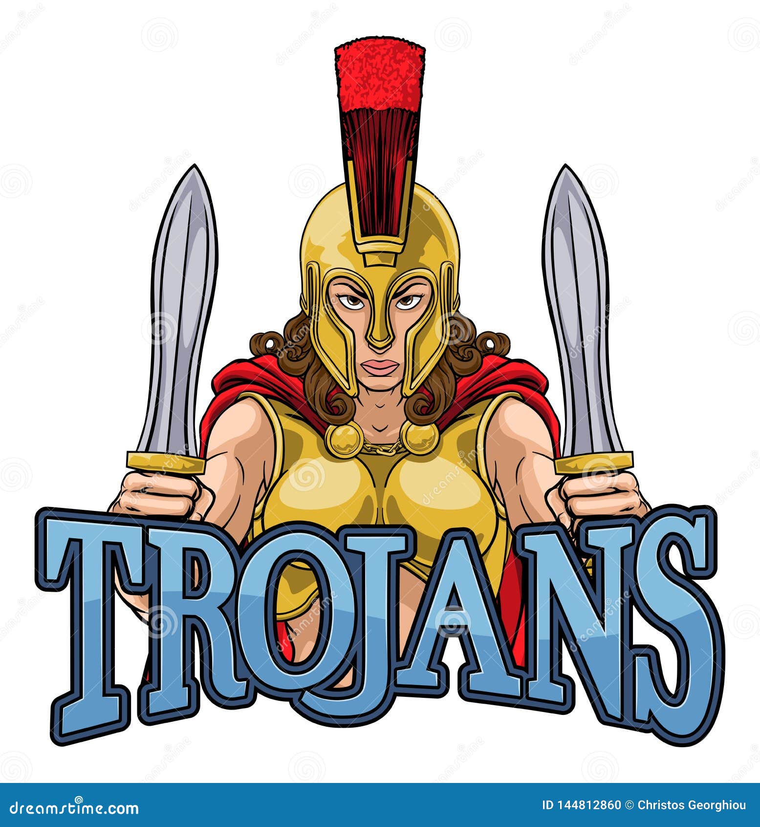 Spartan Trojan Female Warrior Gladiator Woman Stock Vector - Illustration of goddess, holding ...