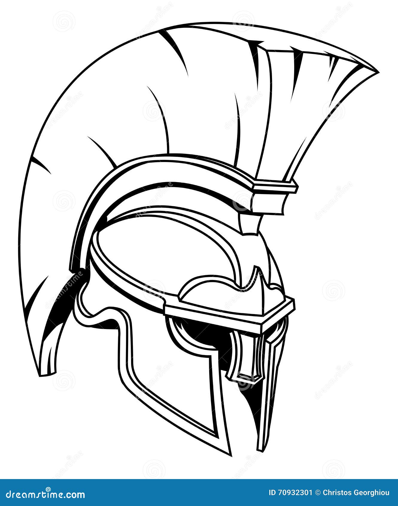 Spartan Roman Greek Trojan Gladiator Helmet Cartoon Vector