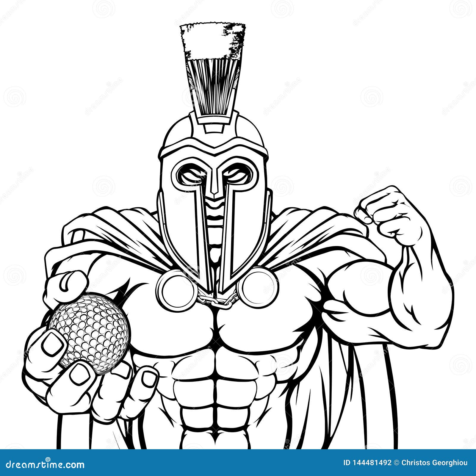 Spartan Trojan Golf Sports Mascot Stock Vector Illustration Of Mascot