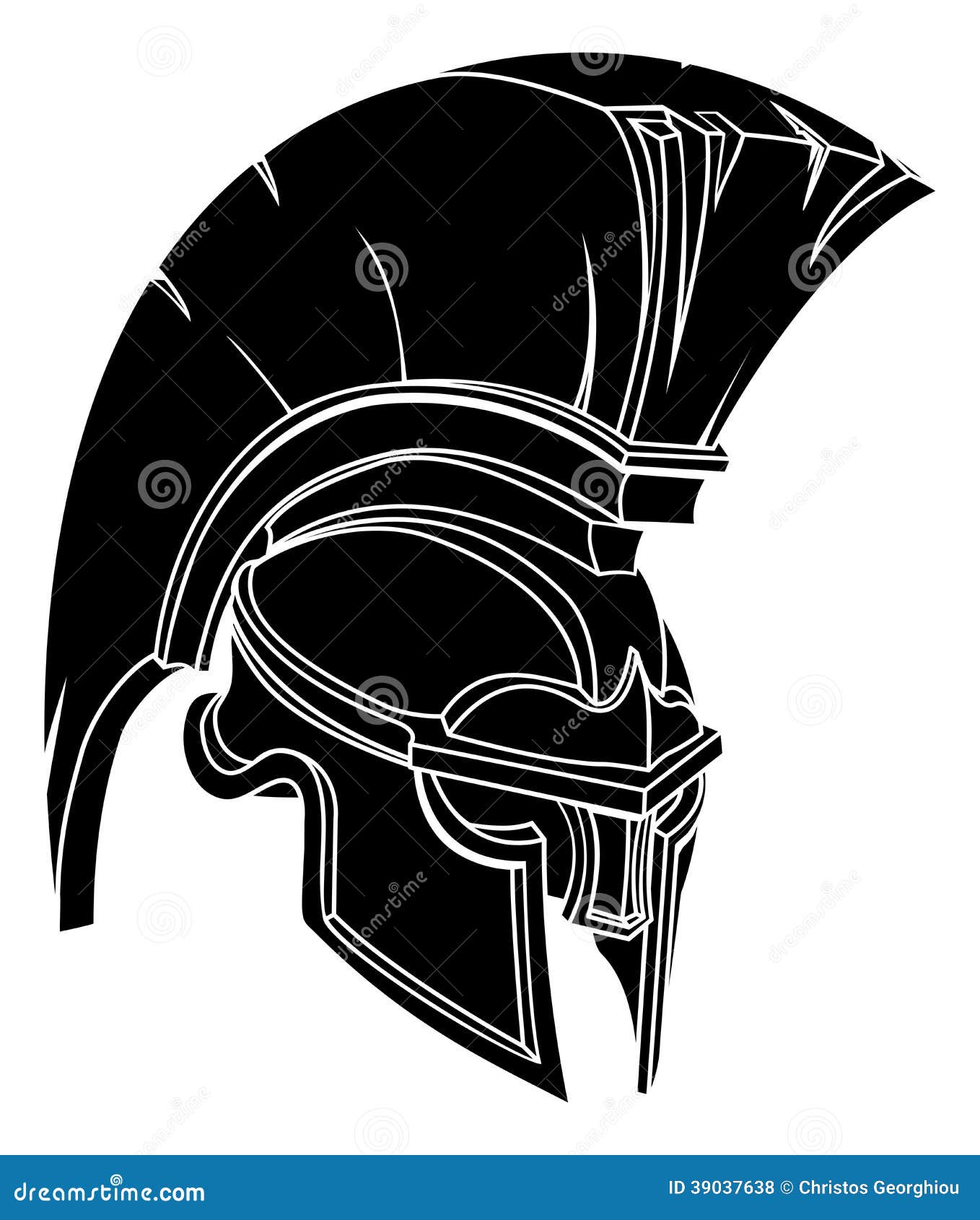 Spartan or trojan helmet stock vector. Image of mohawk - 39037638