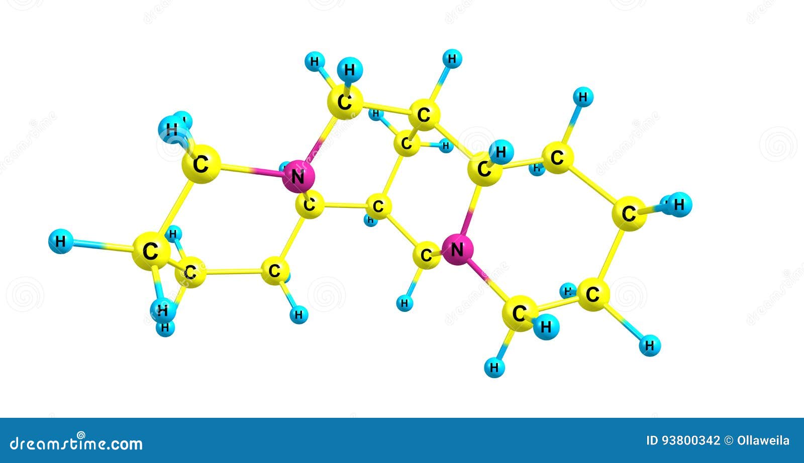 sparteine molecular structure  on white