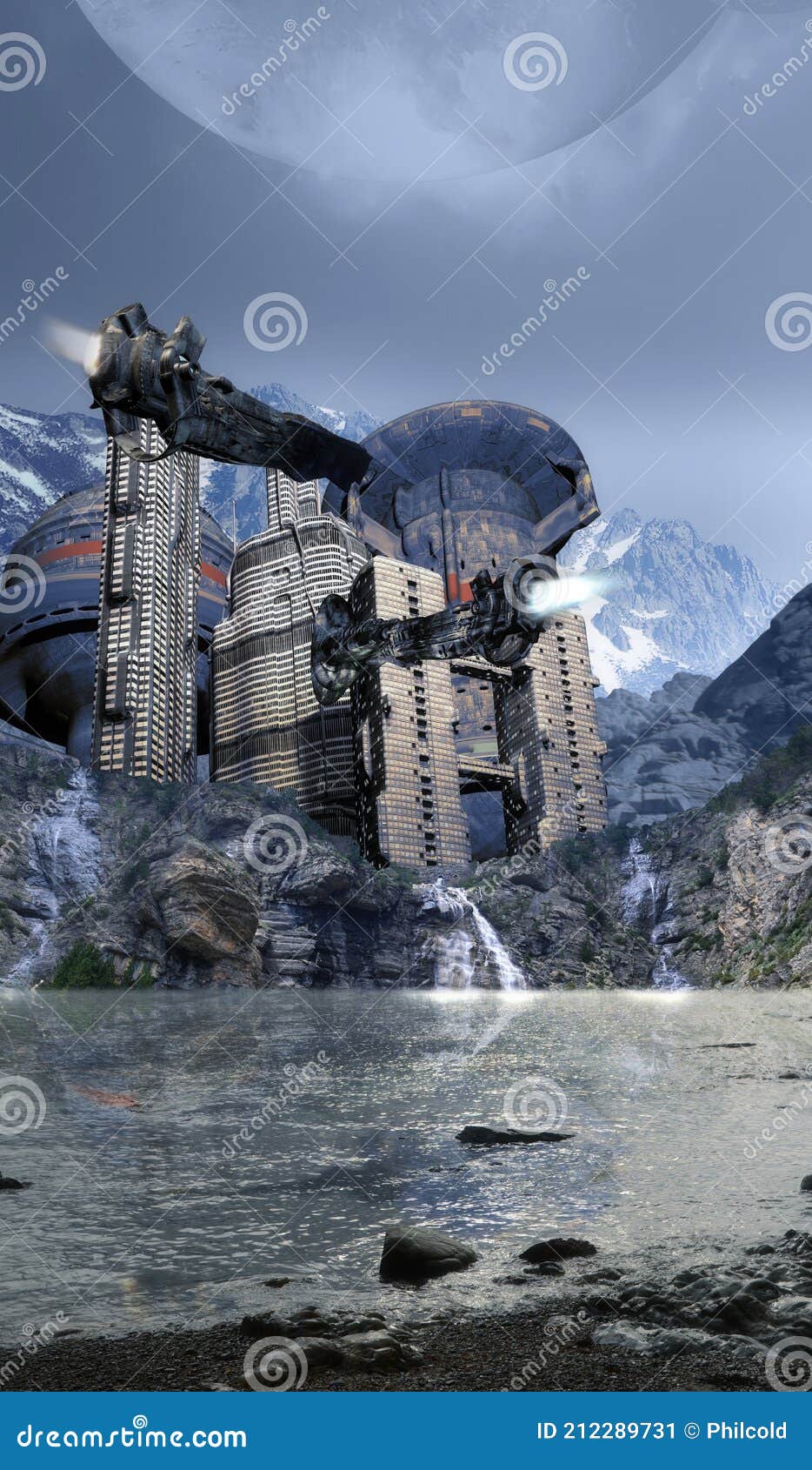spatial station on a far planet