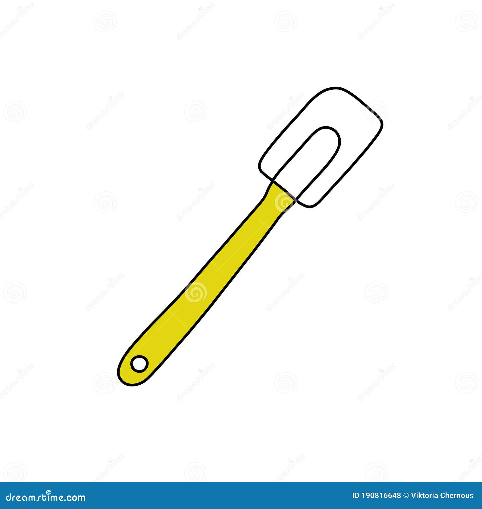 Spatula Doodle Icon, Vector Color Line Illustration Stock Illustration