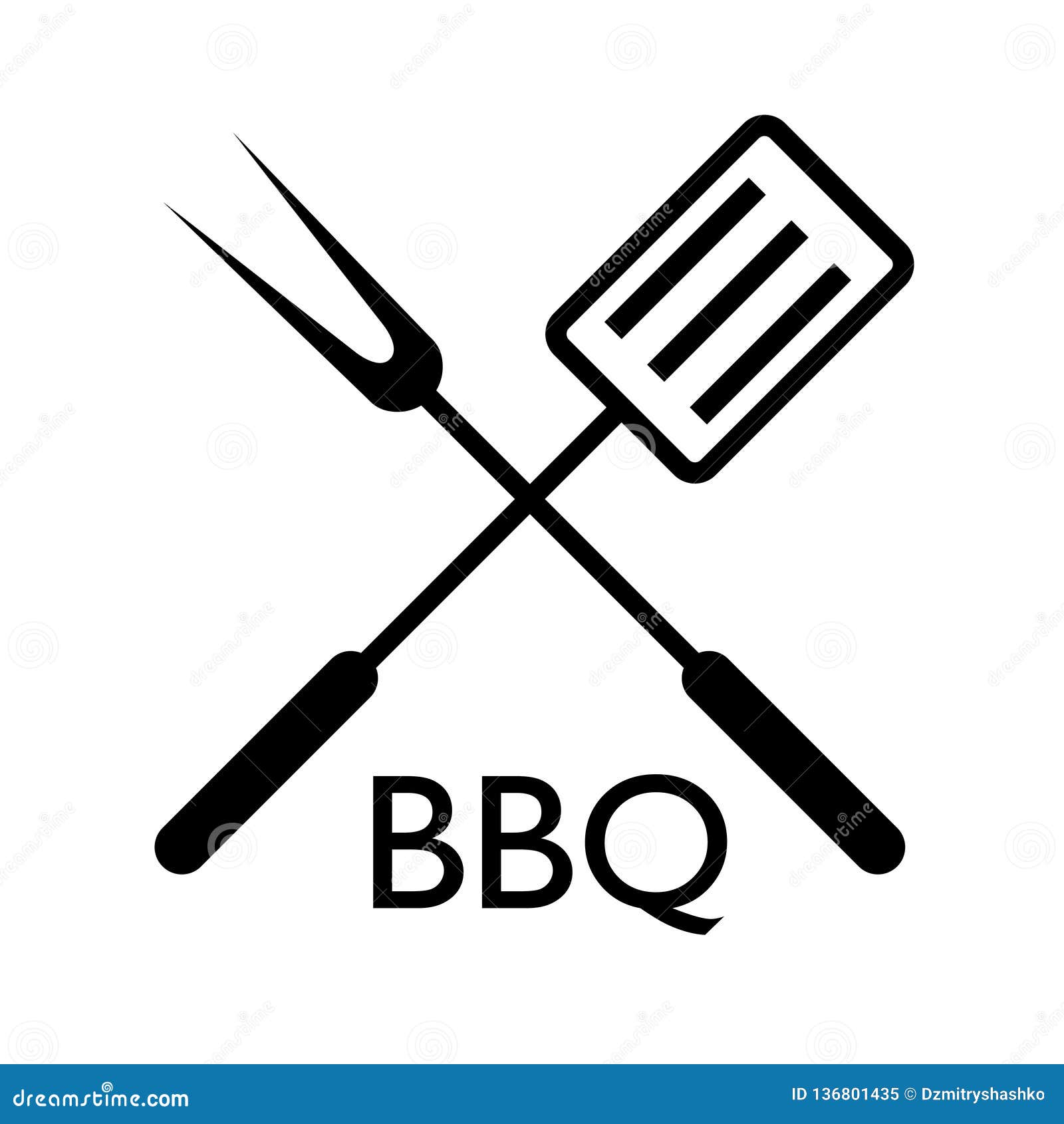 Spatula and fork icon. stock vector. Illustration of restaurant 136801435