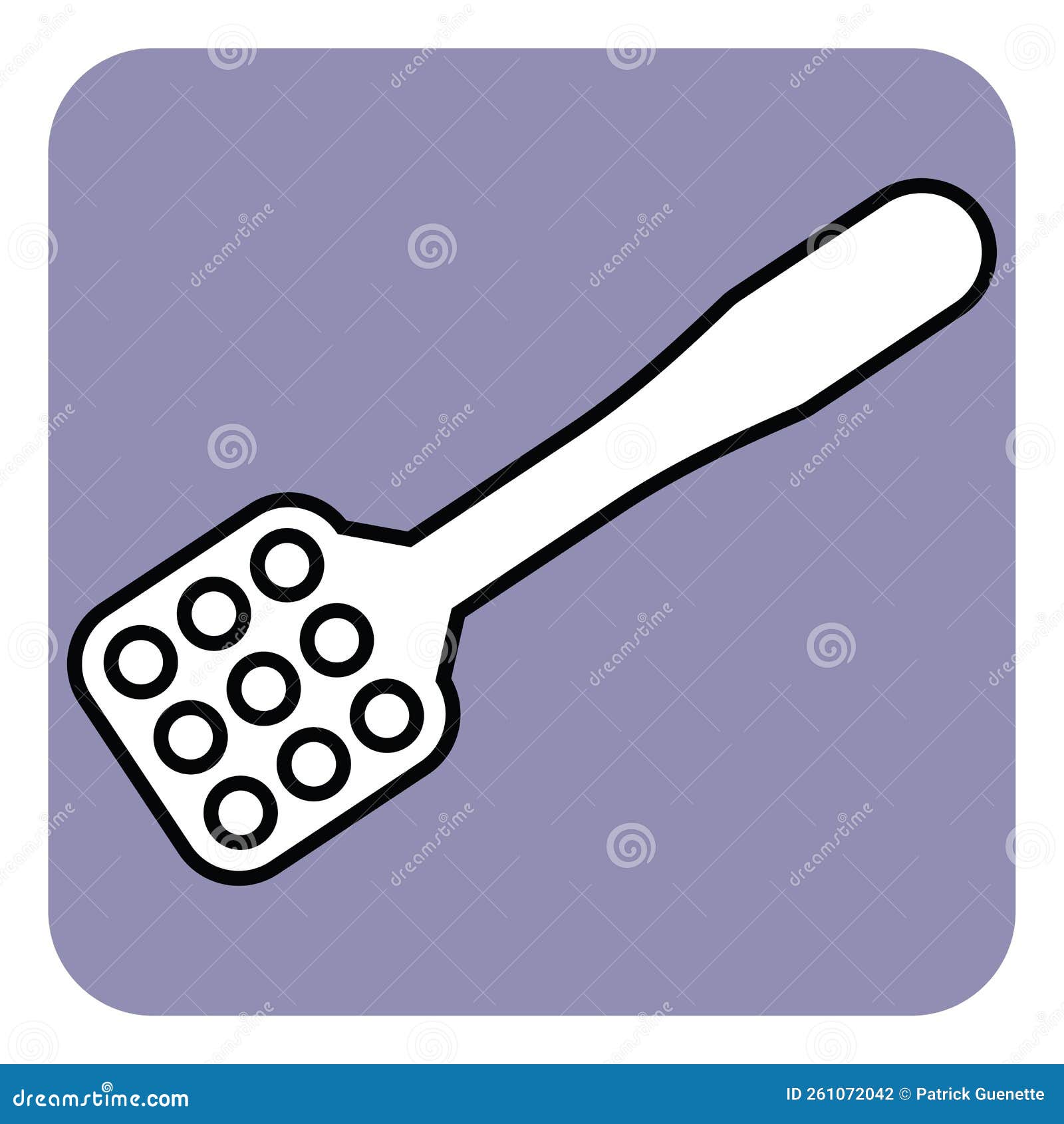Spatula with holes, icon stock vector. Illustration of concept 261072042