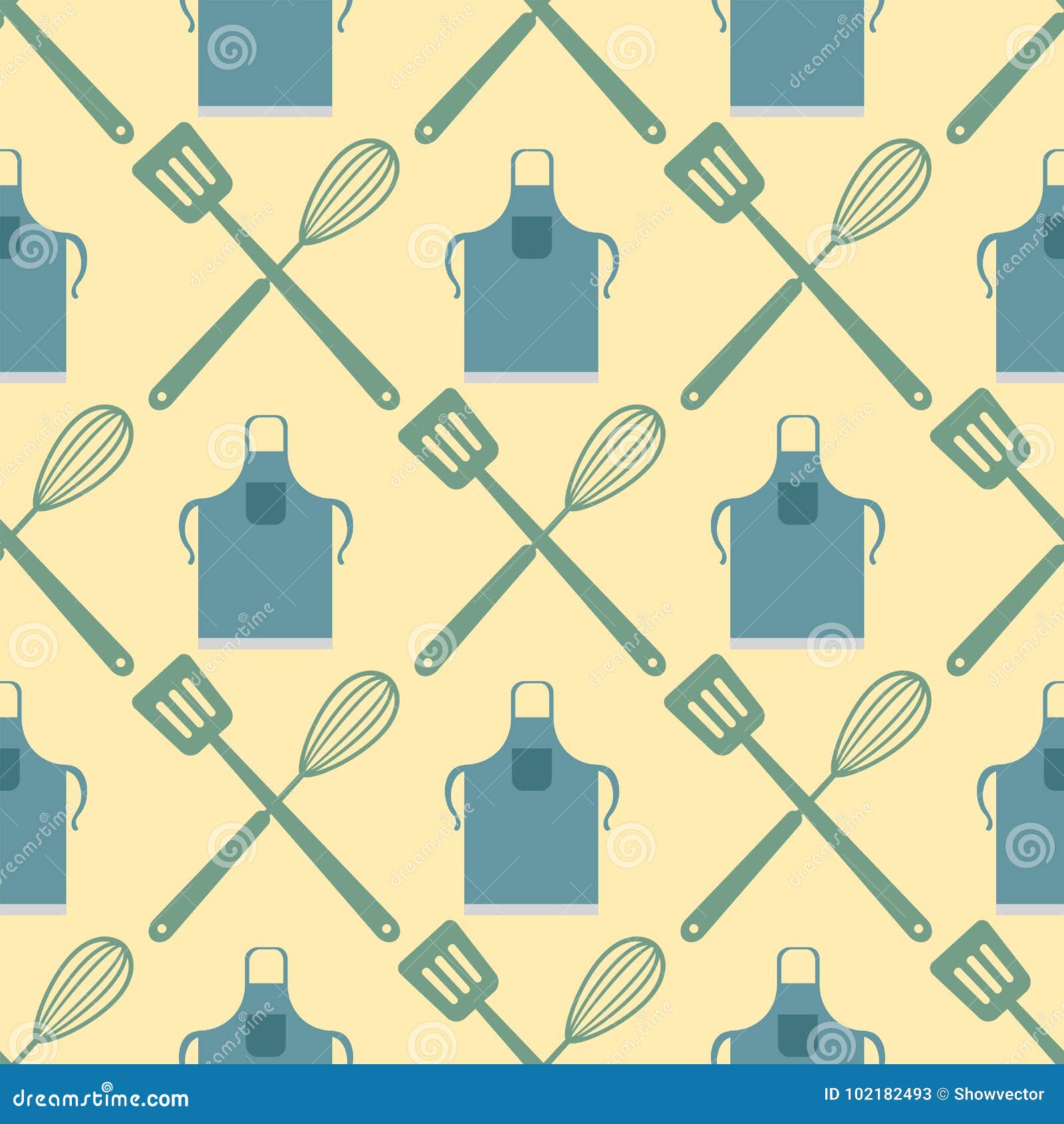 Spatula Whisk Seamless Pattern Cooking Badge Motivation Text Vector ...