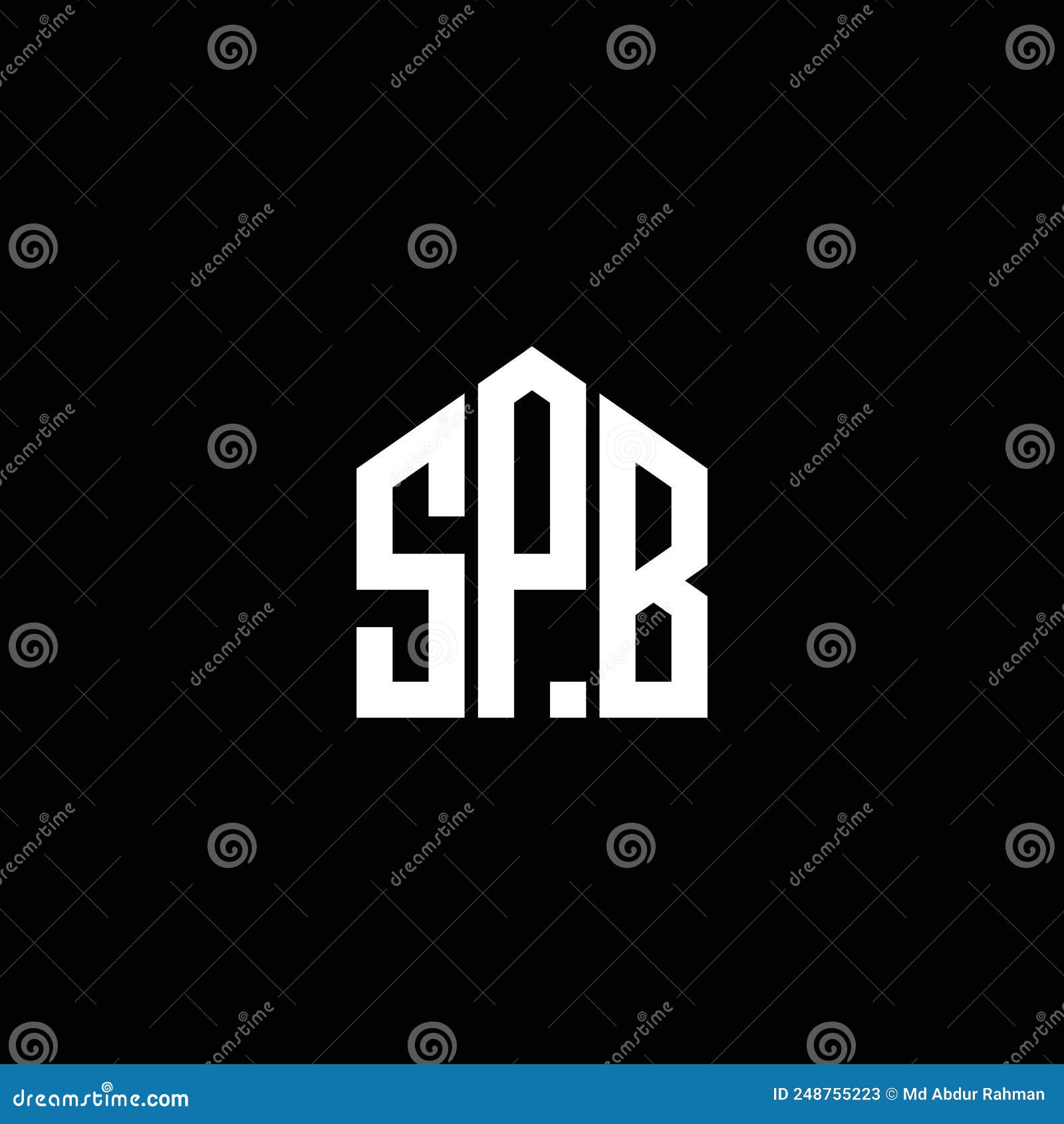 spb letter logo  on black background. spb creative initials letter logo concept. spb letter .spb letter logo  on