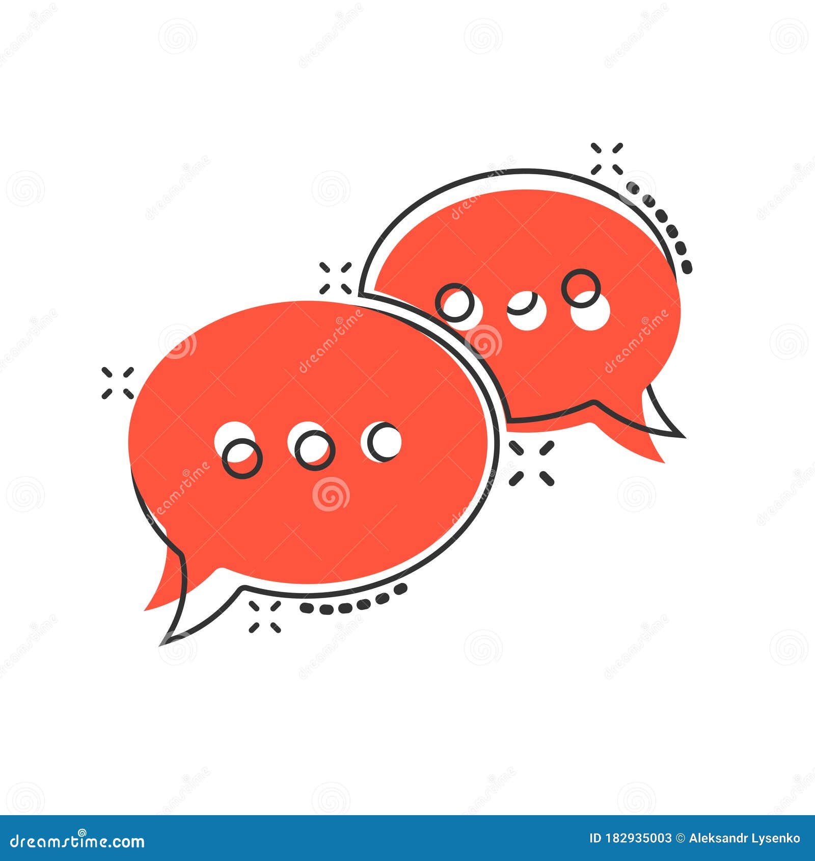 Speak Chat Sign Icon in Comic Style. Speech Bubbles Cartoon Vector