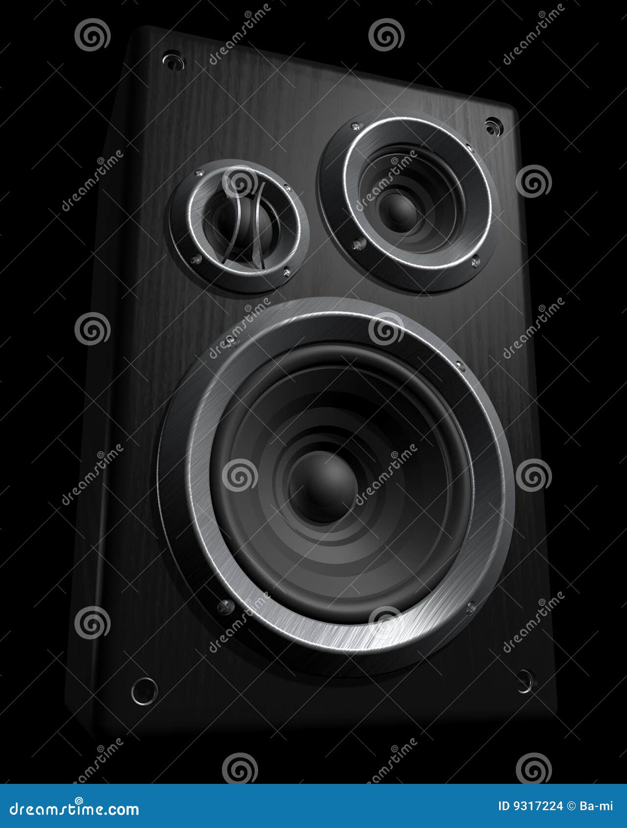Black speaker isolated on black