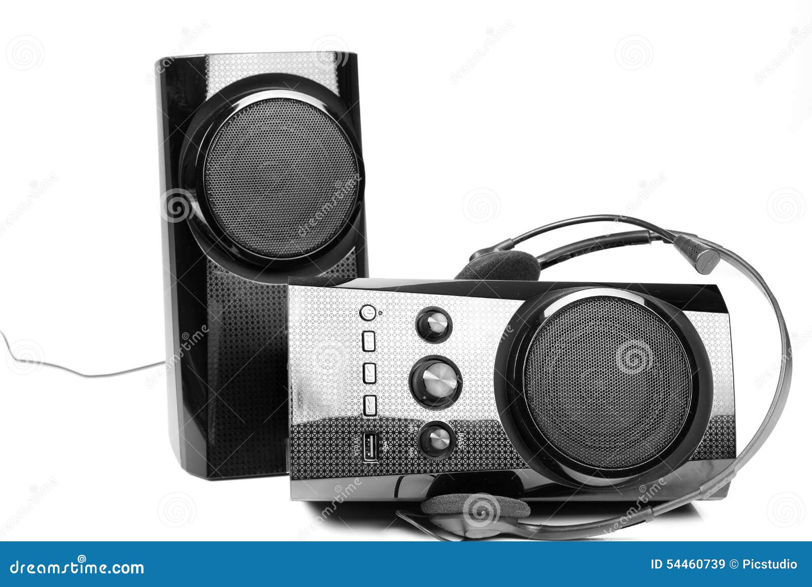 Speaker and headphones stock image. Image of volume, speaker 54460739