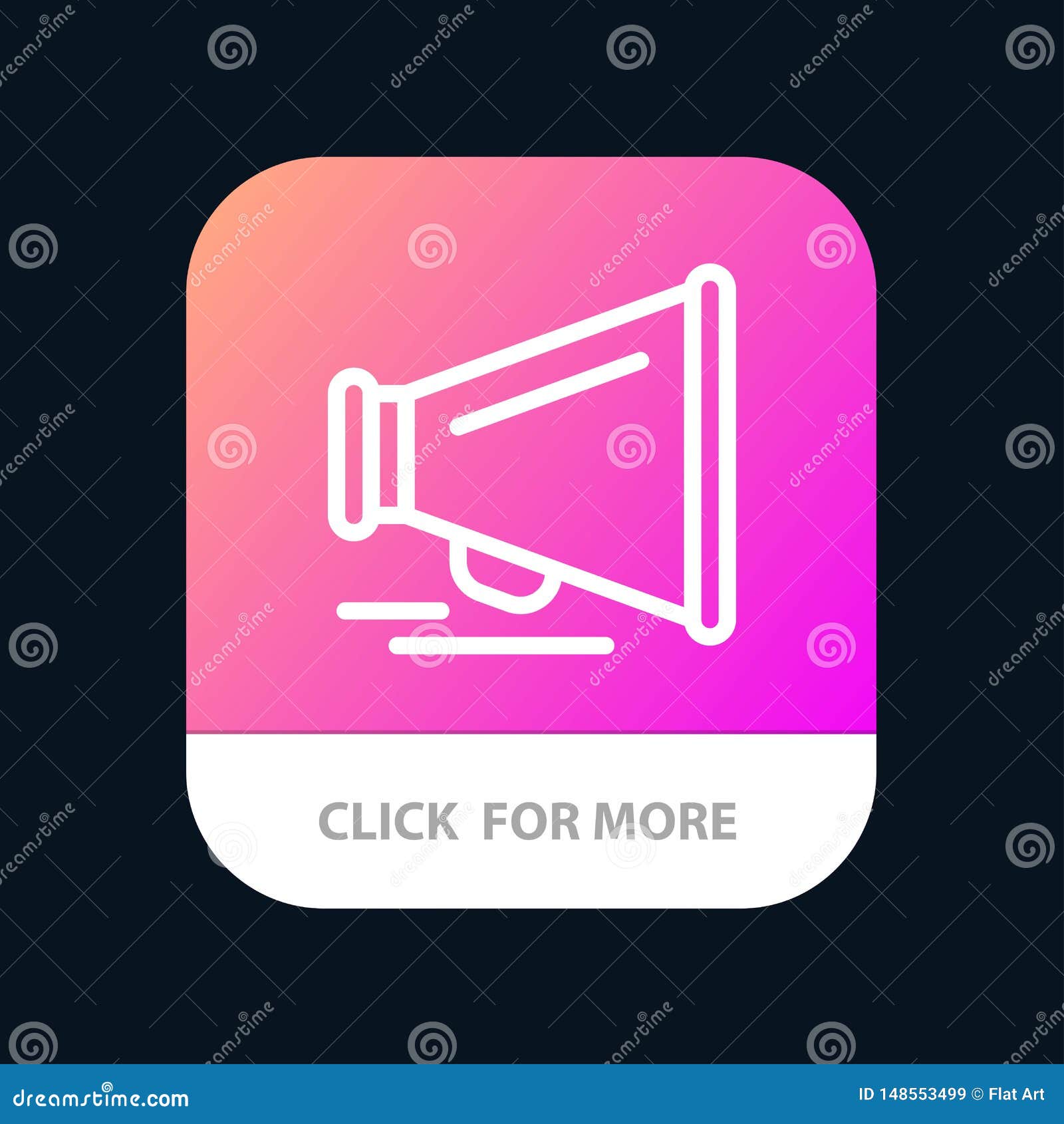 speaker, laud, motivation mobile app button. android and ios line version