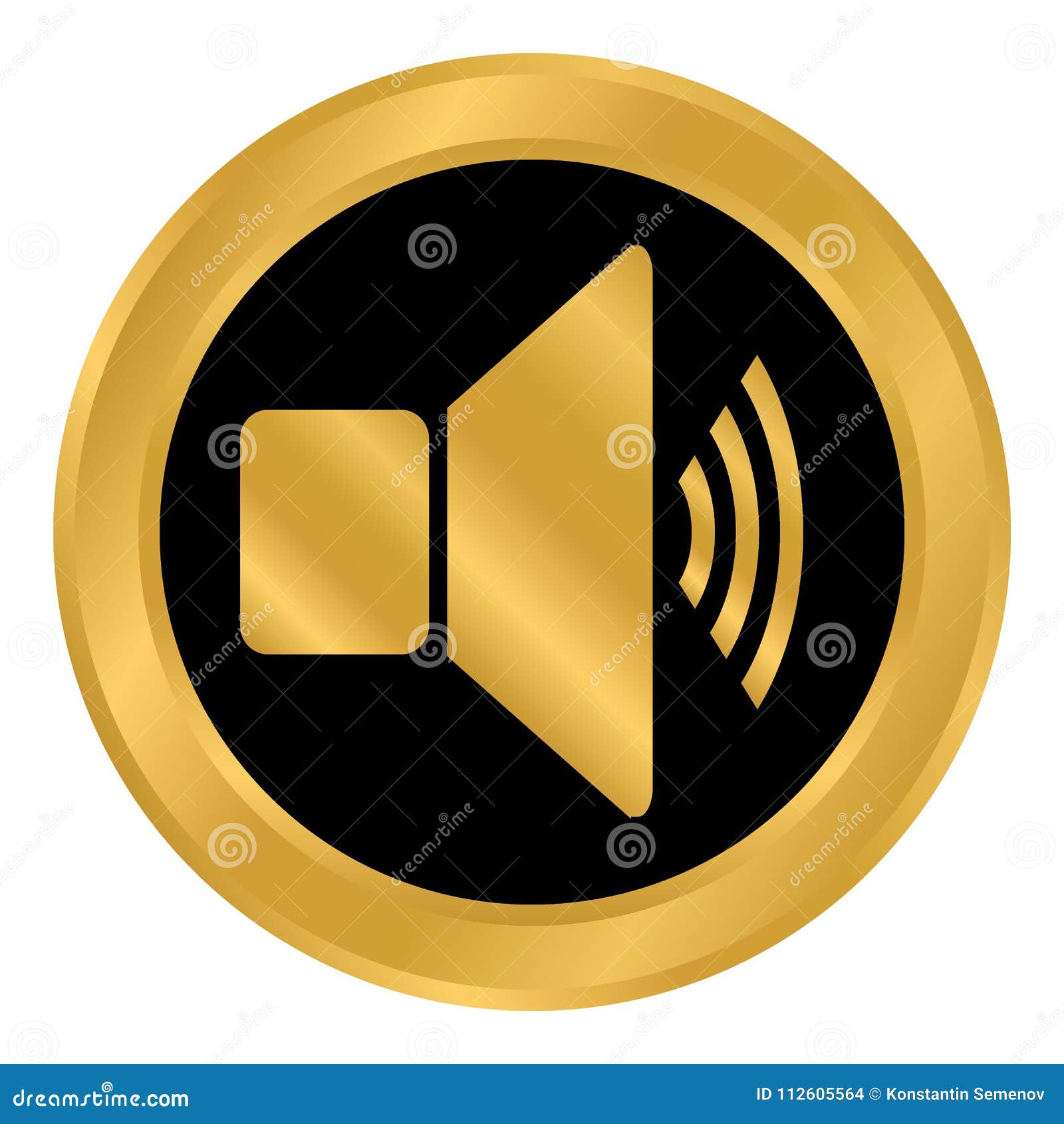 Speaker volume button. stock illustration. Illustration of press