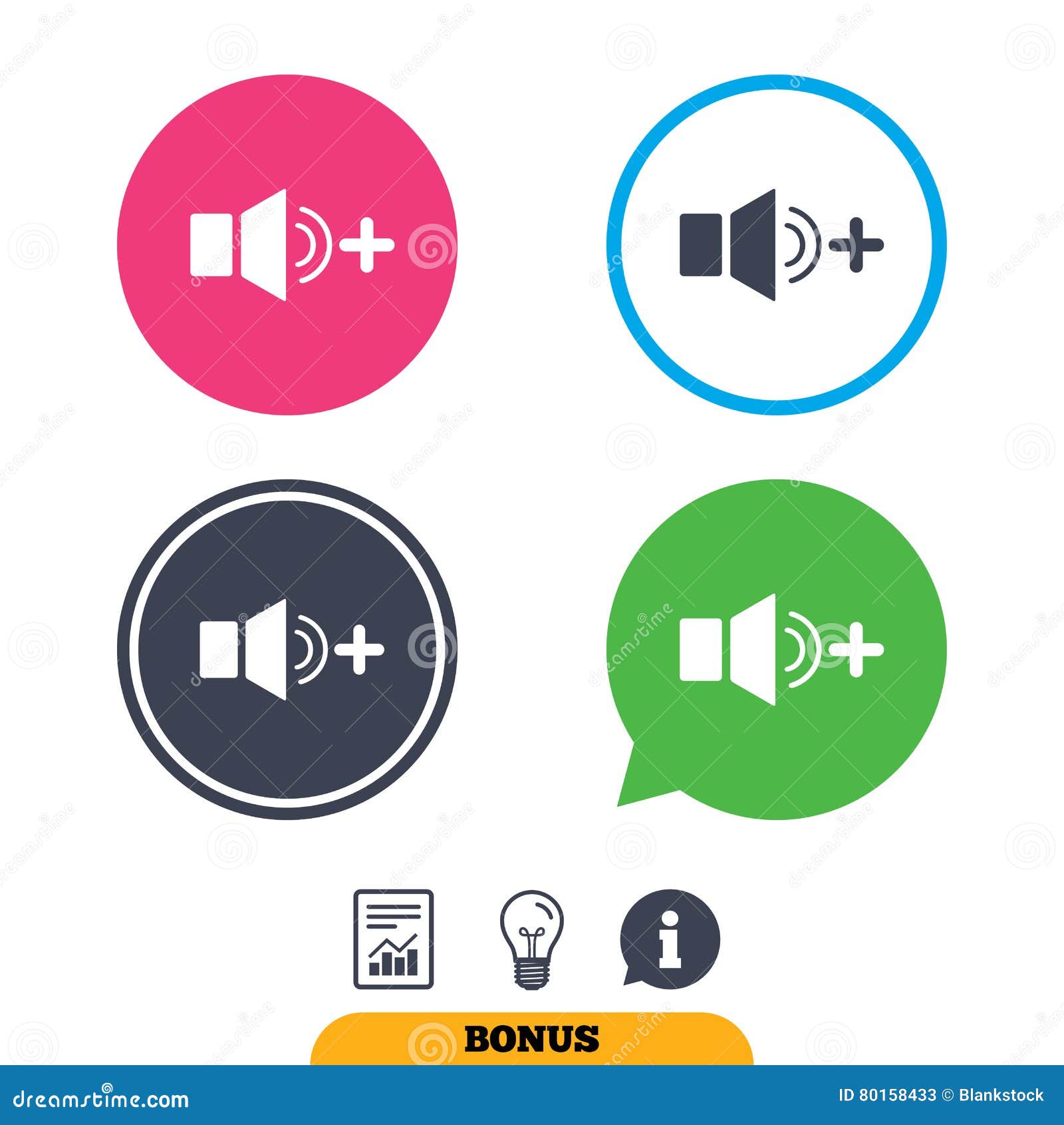 Speaker Volume Louder Sign Icon. Sound Symbol Stock Vector