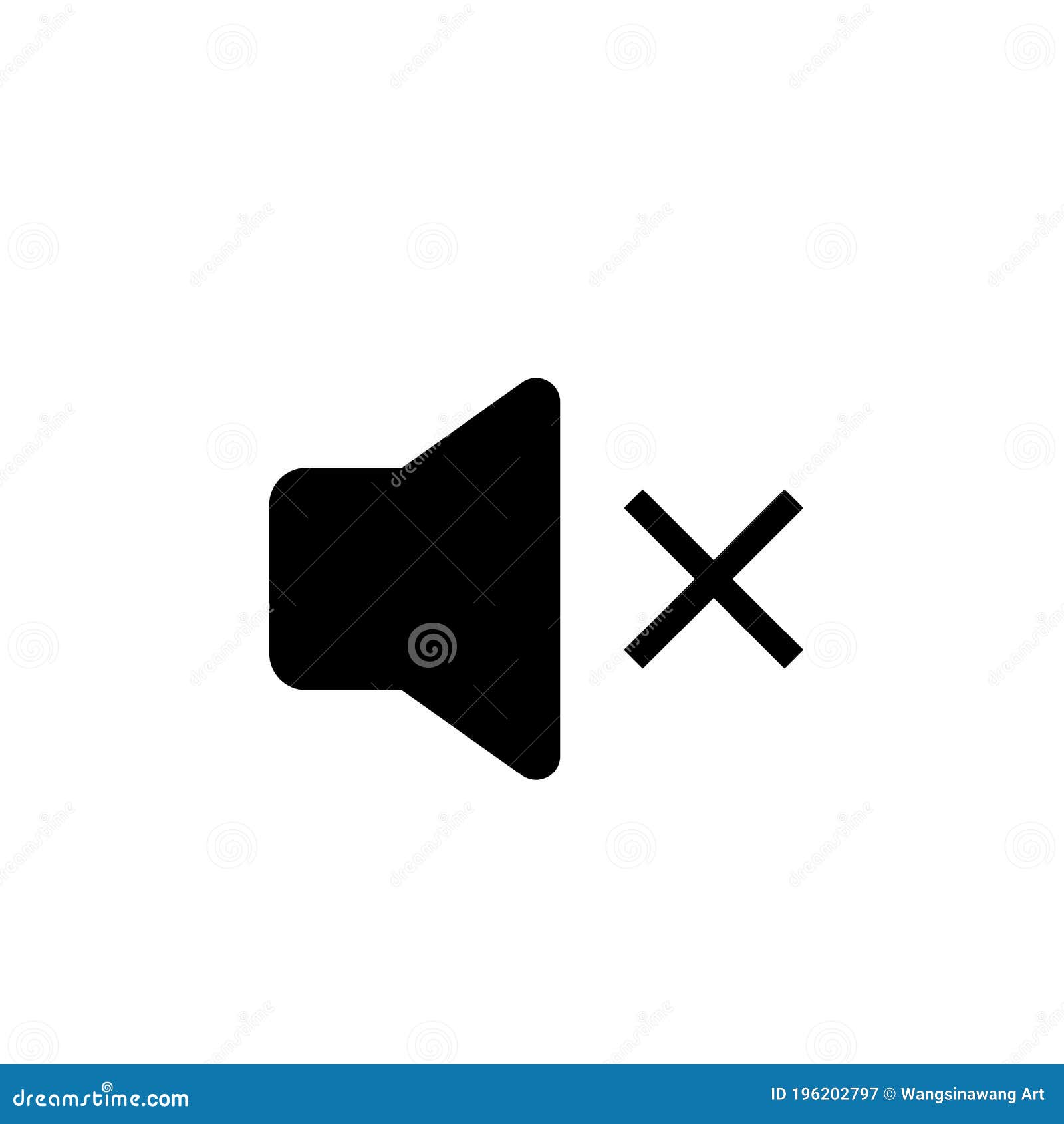 Speaker Volume Symbol Flat Black Icon Vector Design Illustration Stock